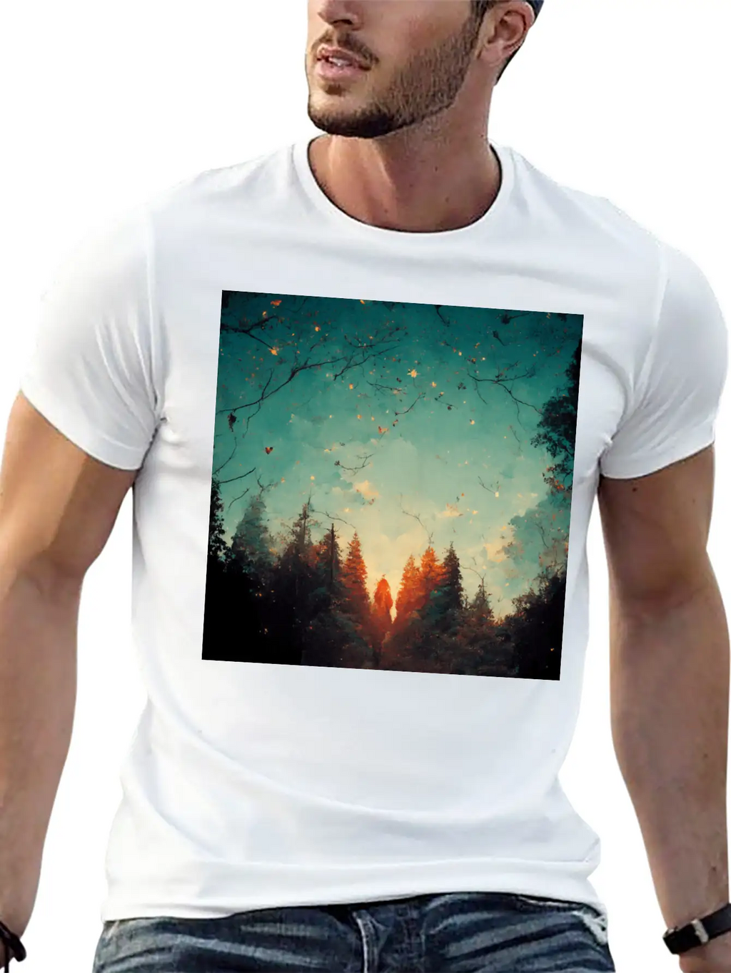 Sunset In The Forest Classic Cotton Tee – Unisex Comfort For Any Season