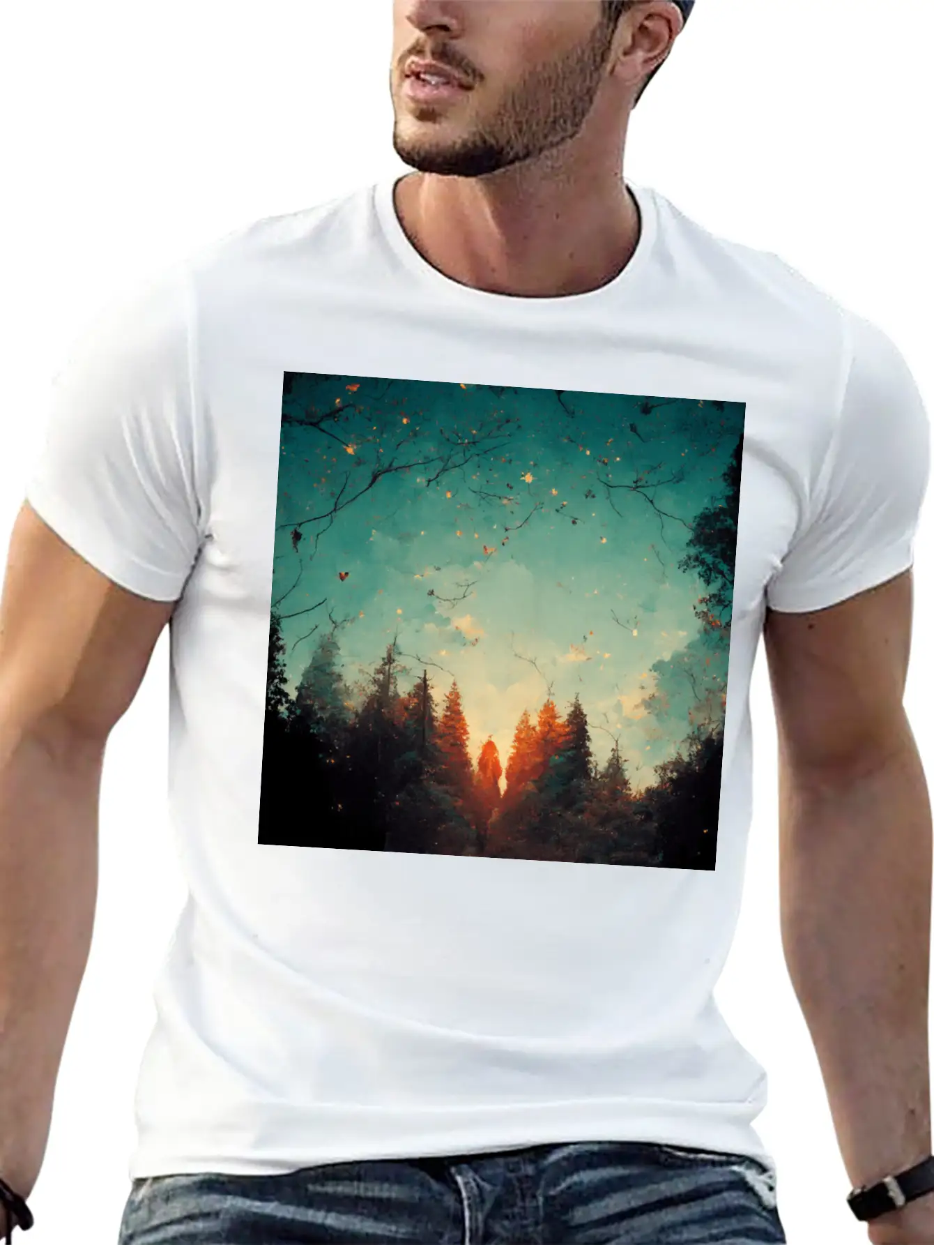 Sunset In The Forest Classic Cotton Tee – Unisex Comfort For Any Season