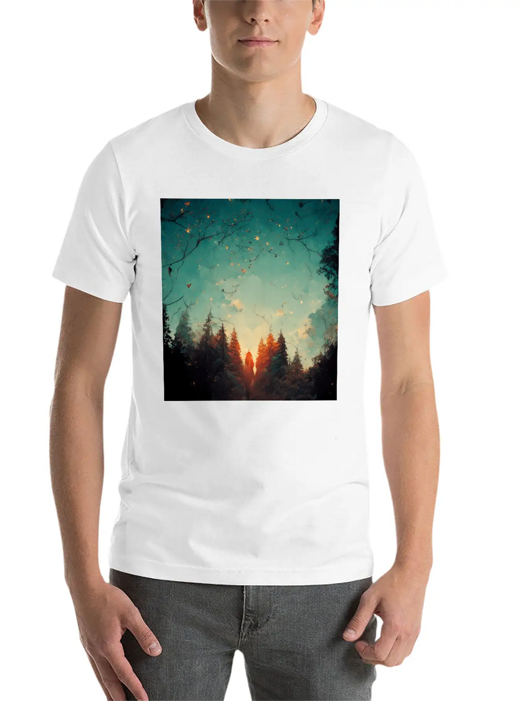 Sunset In The Forest Classic Cotton Tee – Unisex Comfort For Any Season