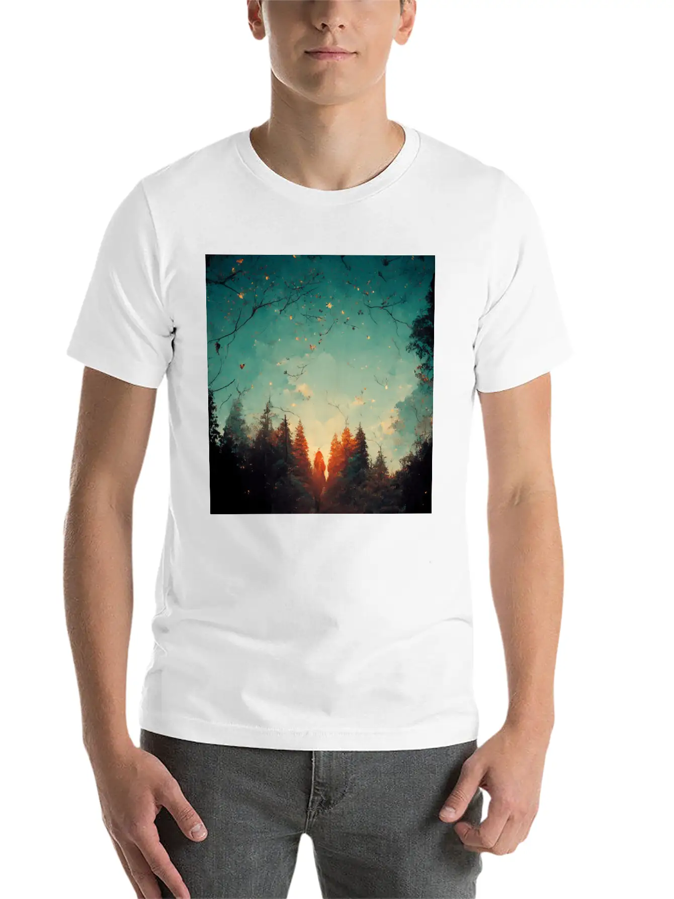 Sunset In The Forest Classic Cotton Tee – Unisex Comfort For Any Season