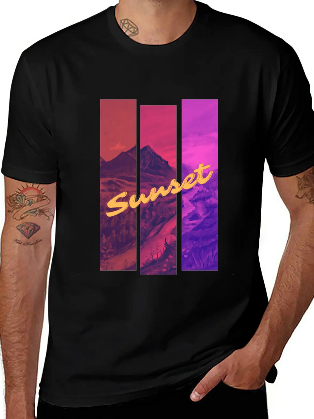Sunset In The Mountains Unisex Casual T-Shirt – Clean Design For Daily Comfort
