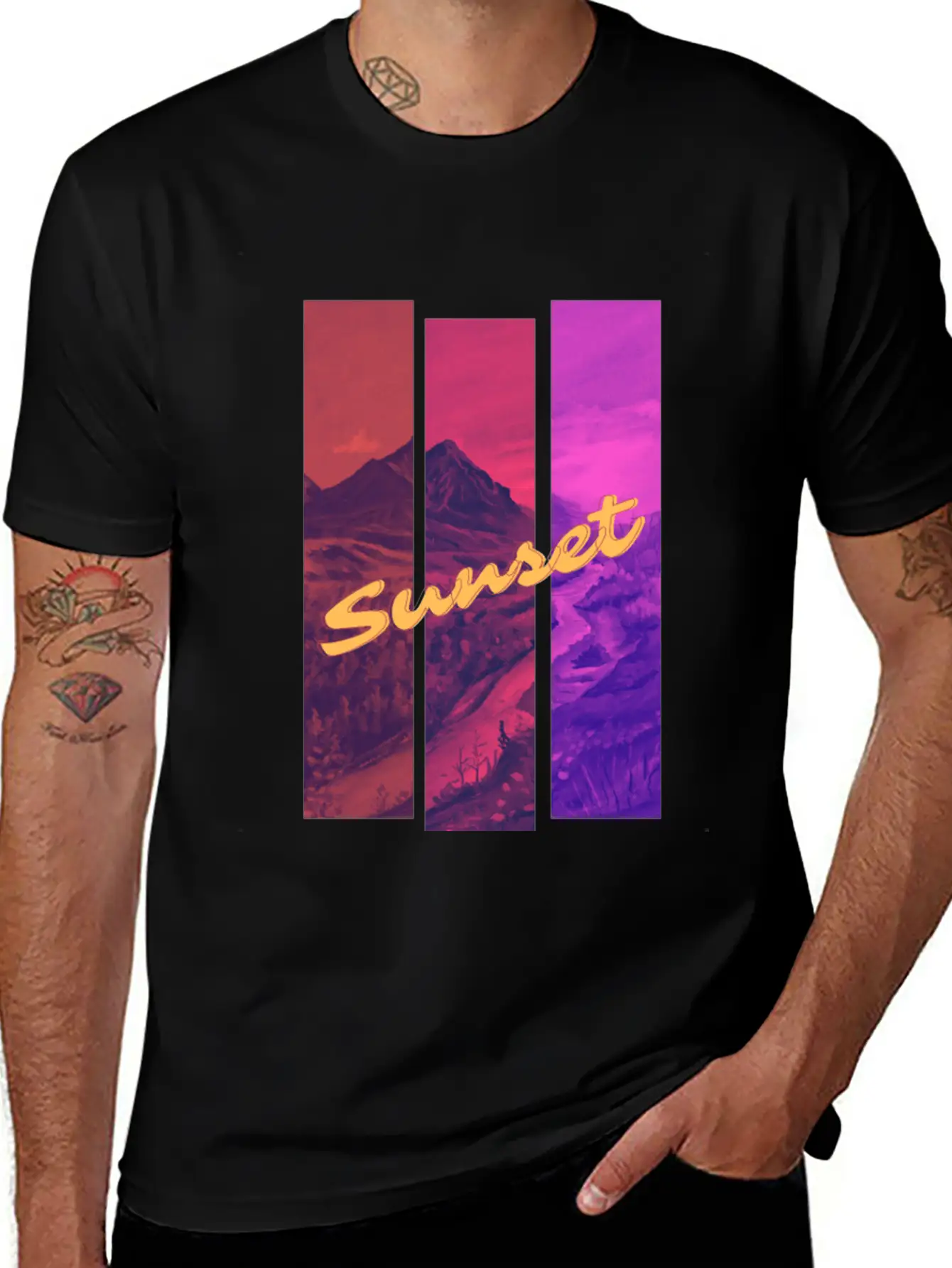 Sunset In The Mountains Unisex Casual T-Shirt – Clean Design For Daily Comfort