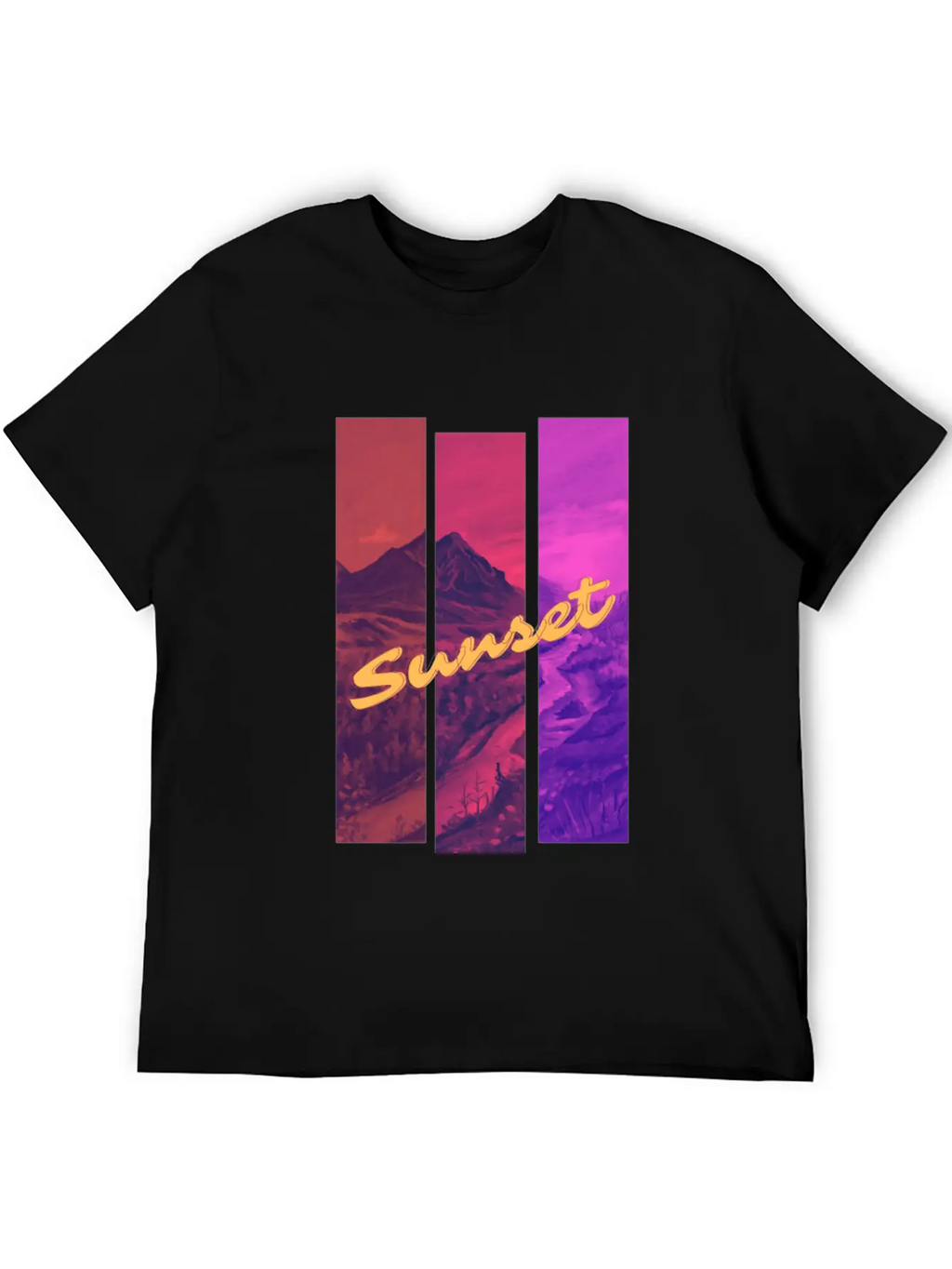 Sunset In The Mountains Unisex Casual T-Shirt – Clean Design For Daily Comfort