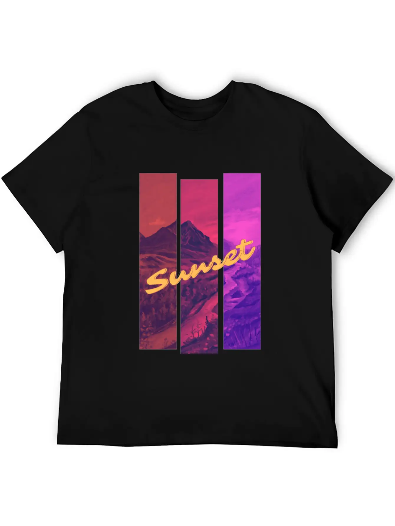 Sunset In The Mountains Unisex Casual T-Shirt – Clean Design For Daily Comfort