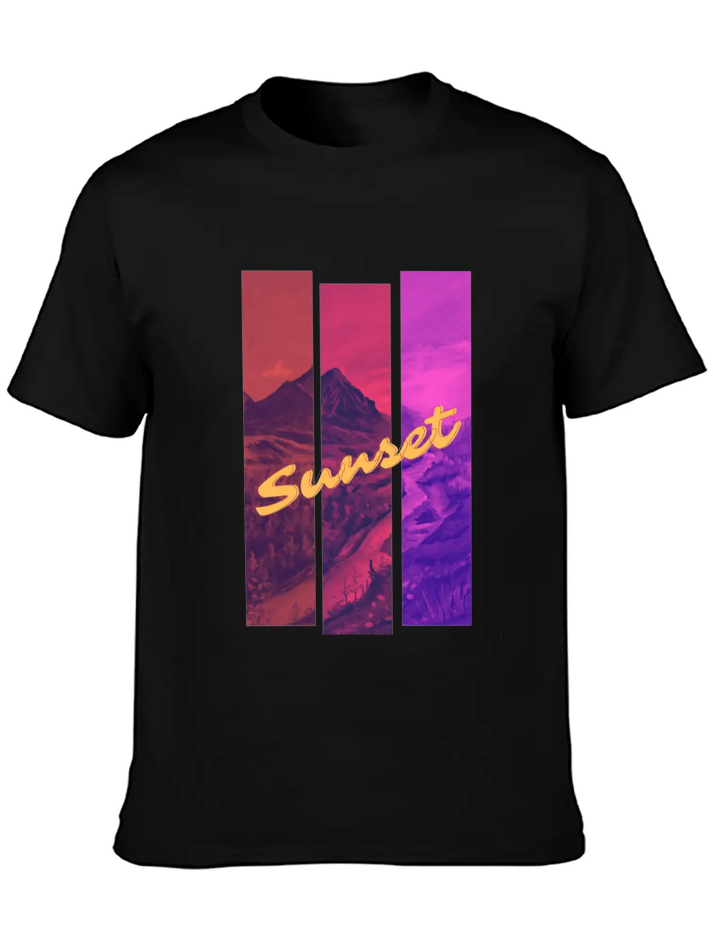 Sunset In The Mountains Unisex Casual T-Shirt – Clean Design For Daily Comfort