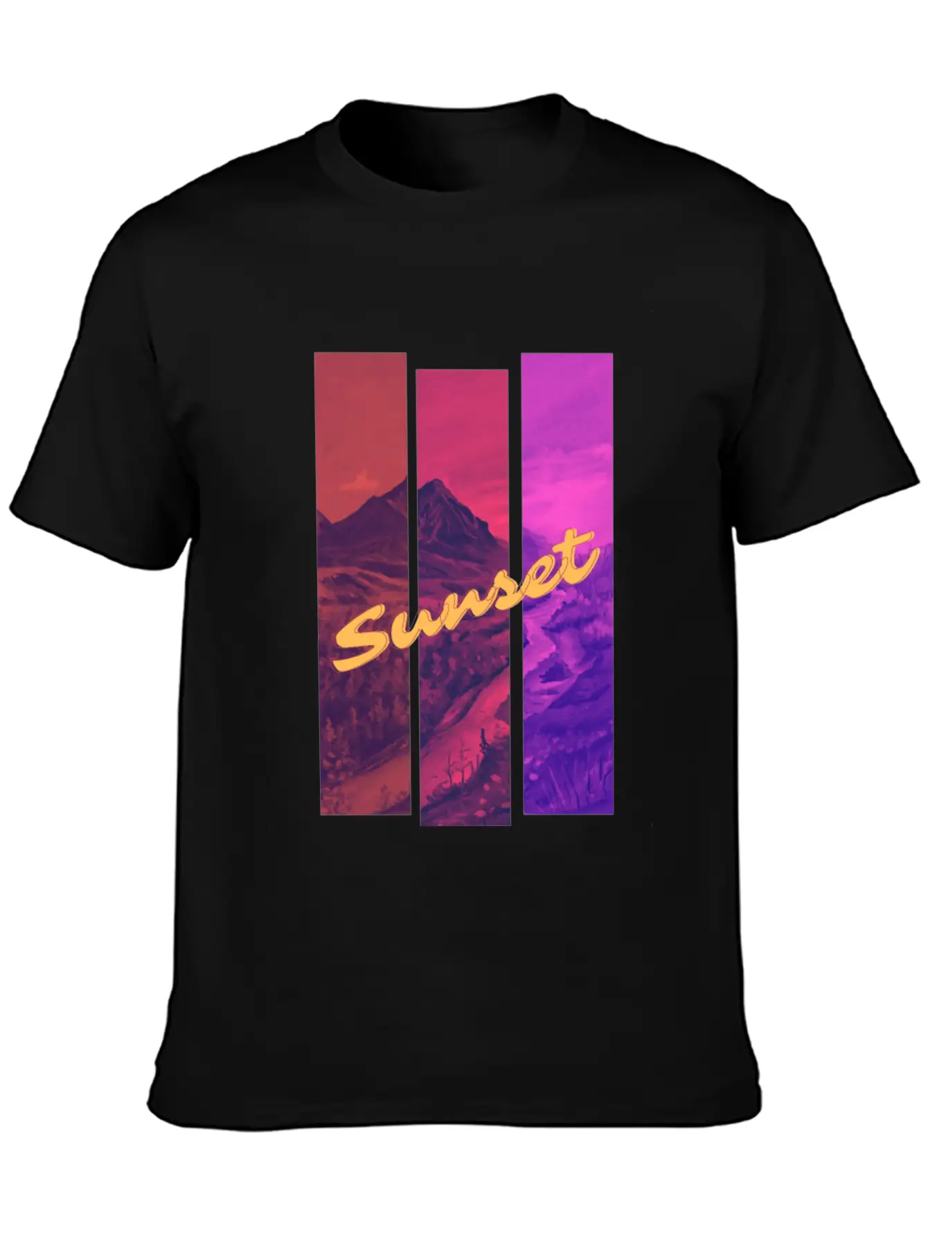 Sunset In The Mountains Unisex Casual T-Shirt – Clean Design For Daily Comfort