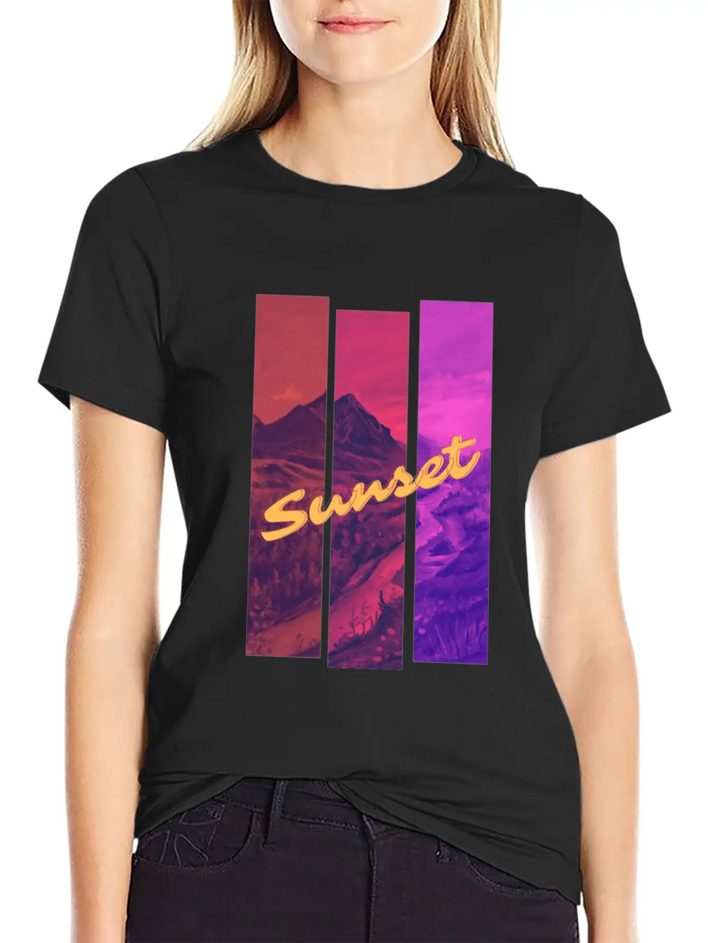 Sunset In The Mountains Unisex Casual T-Shirt – Clean Design For Daily Comfort