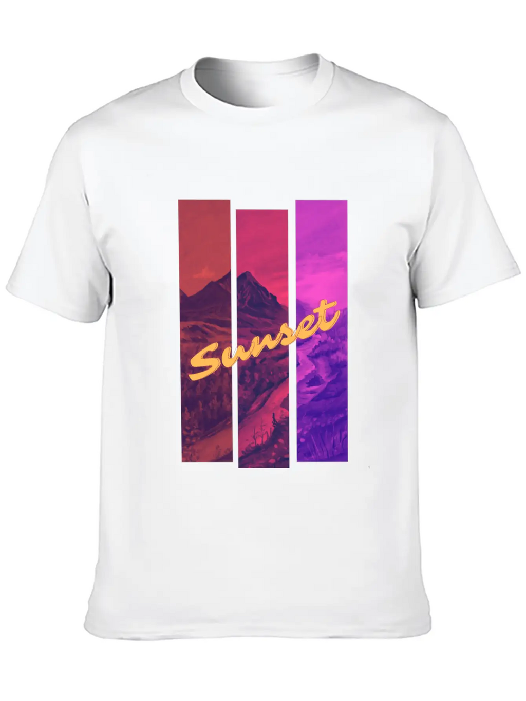 Sunset In The Mountains Unisex Casual T-Shirt – Clean Design For Daily Comfort
