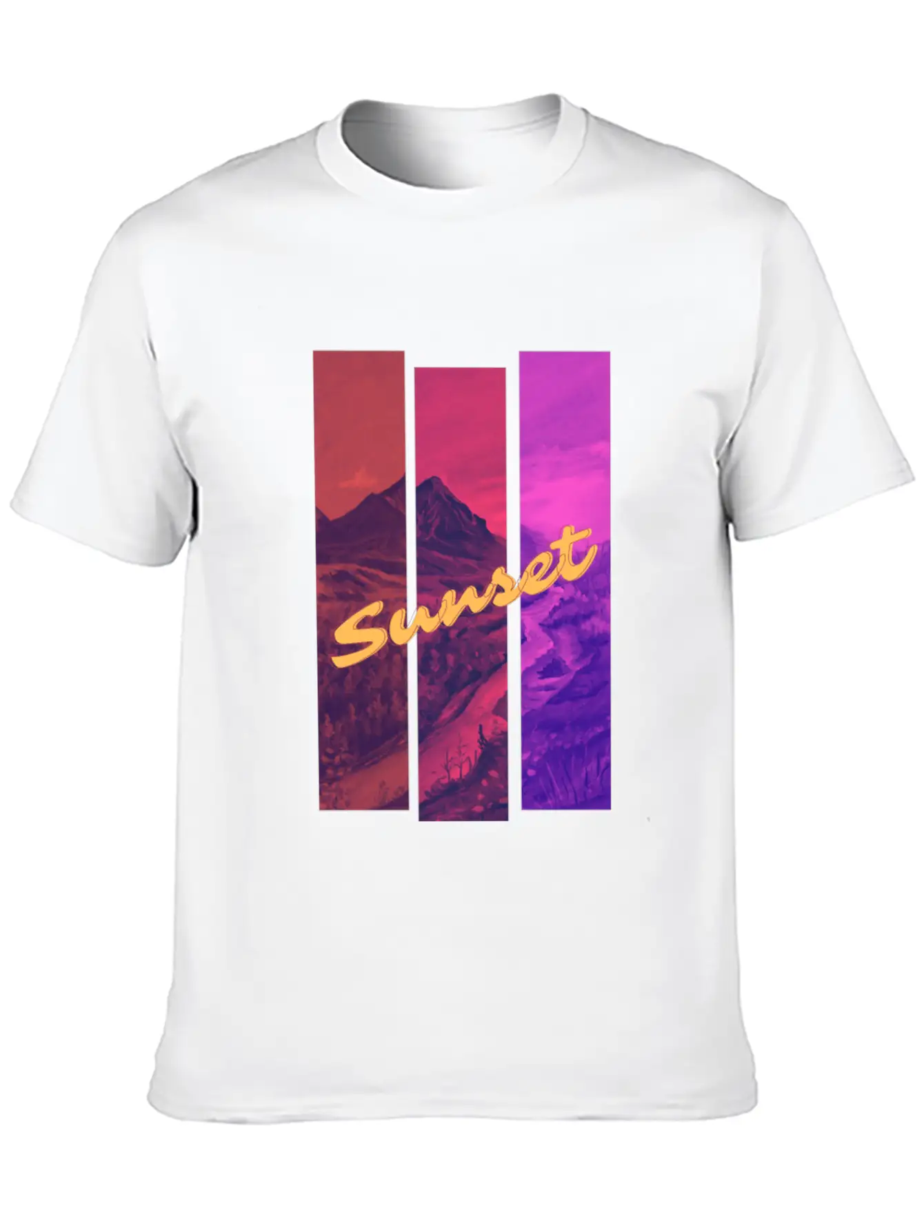 Sunset In The Mountains Unisex Casual T-Shirt – Clean Design For Daily Comfort