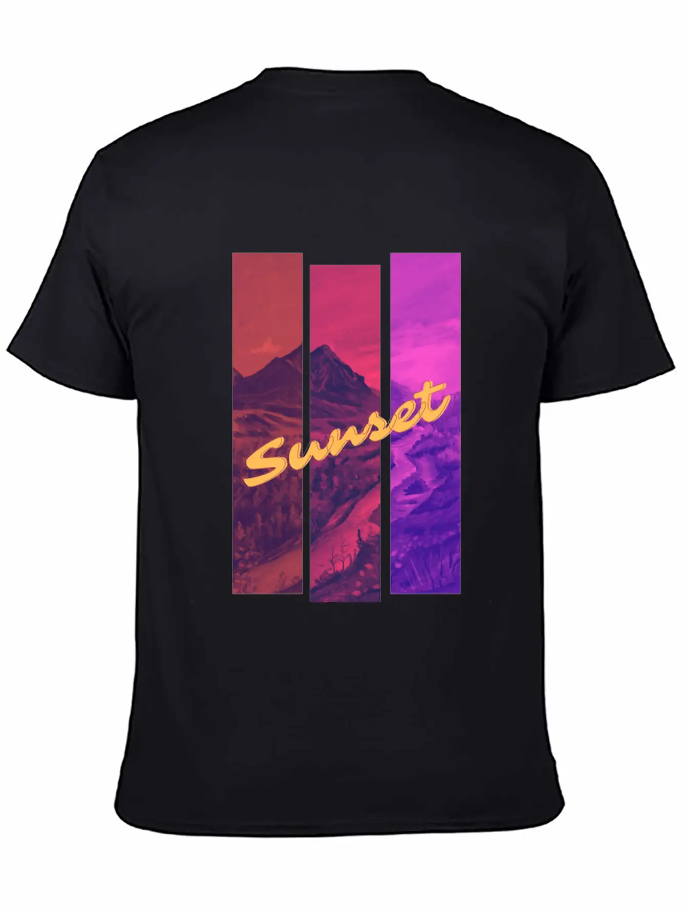 Sunset In The Mountains Unisex Casual T-Shirt – Clean Design For Daily Comfort