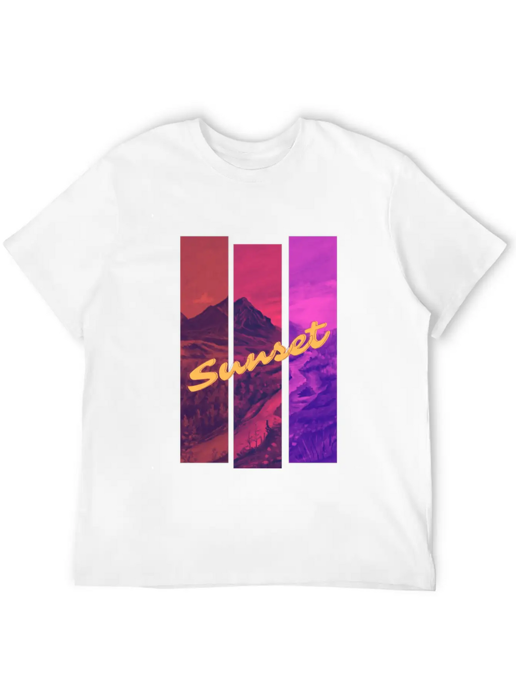 Sunset In The Mountains Unisex Casual T-Shirt – Clean Design For Daily Comfort