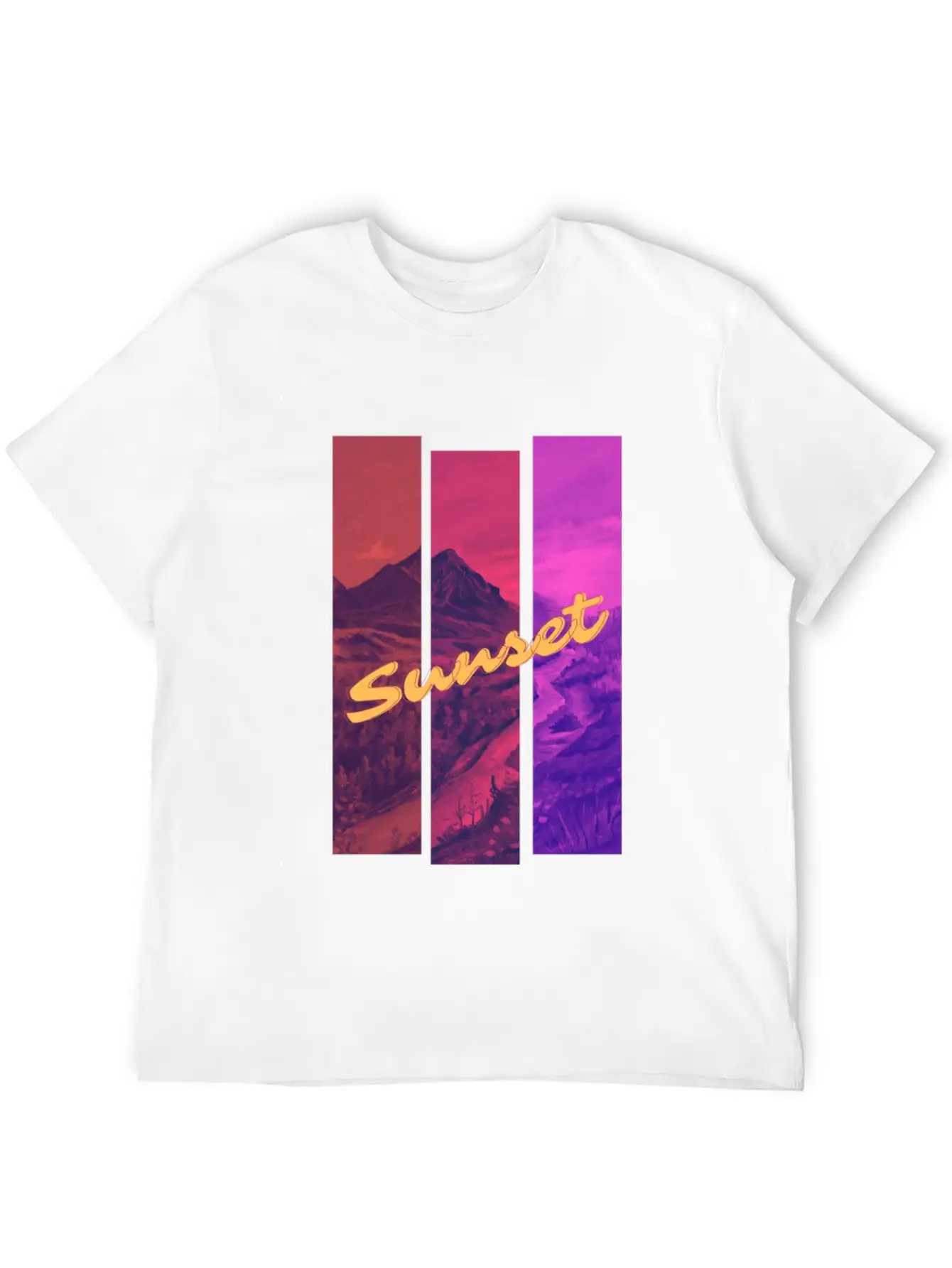 Sunset In The Mountains Unisex Casual T-Shirt – Clean Design For Daily Comfort