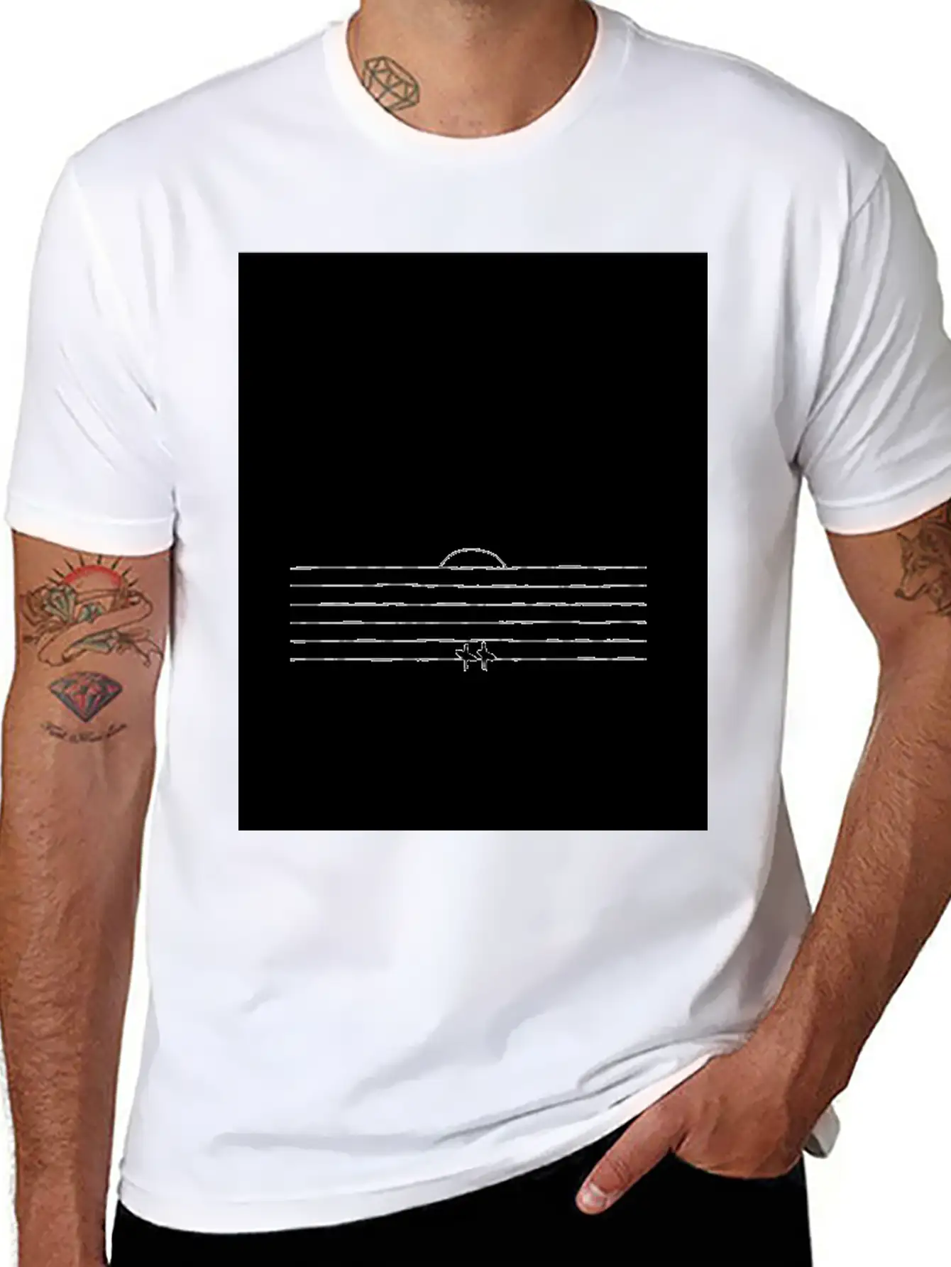SUNSET SURF | Minimalist Surf Art | Ocean Poster Essential Cotton Tee For Daily Outfits – Unisex Style