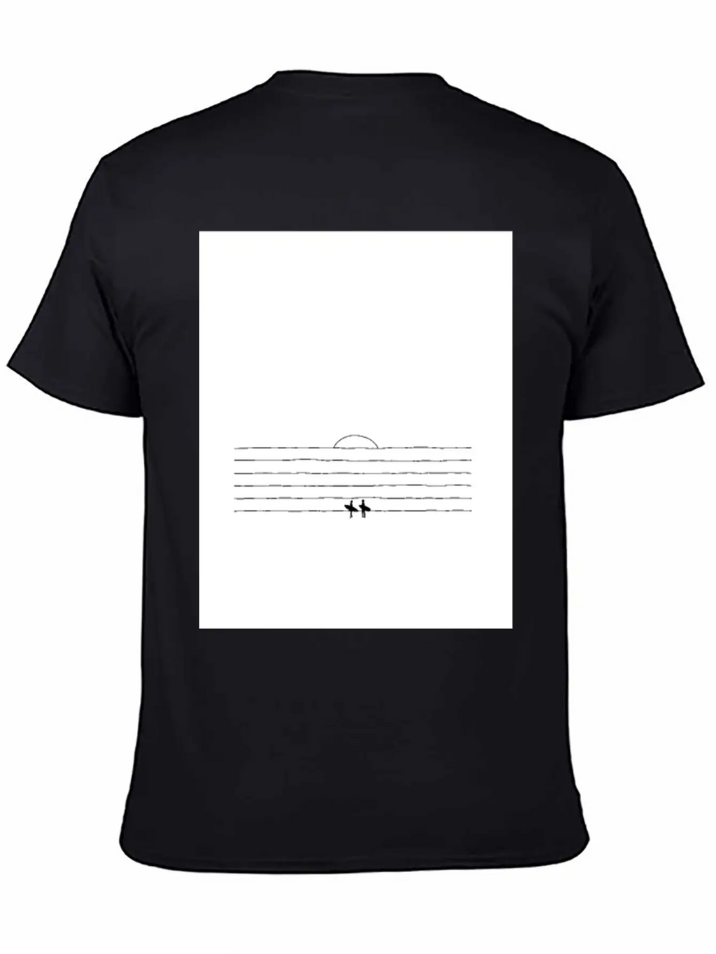 SUNSET SURF | Minimalist Surf Art | Ocean Poster Essential Cotton Tee For Daily Outfits – Unisex Style