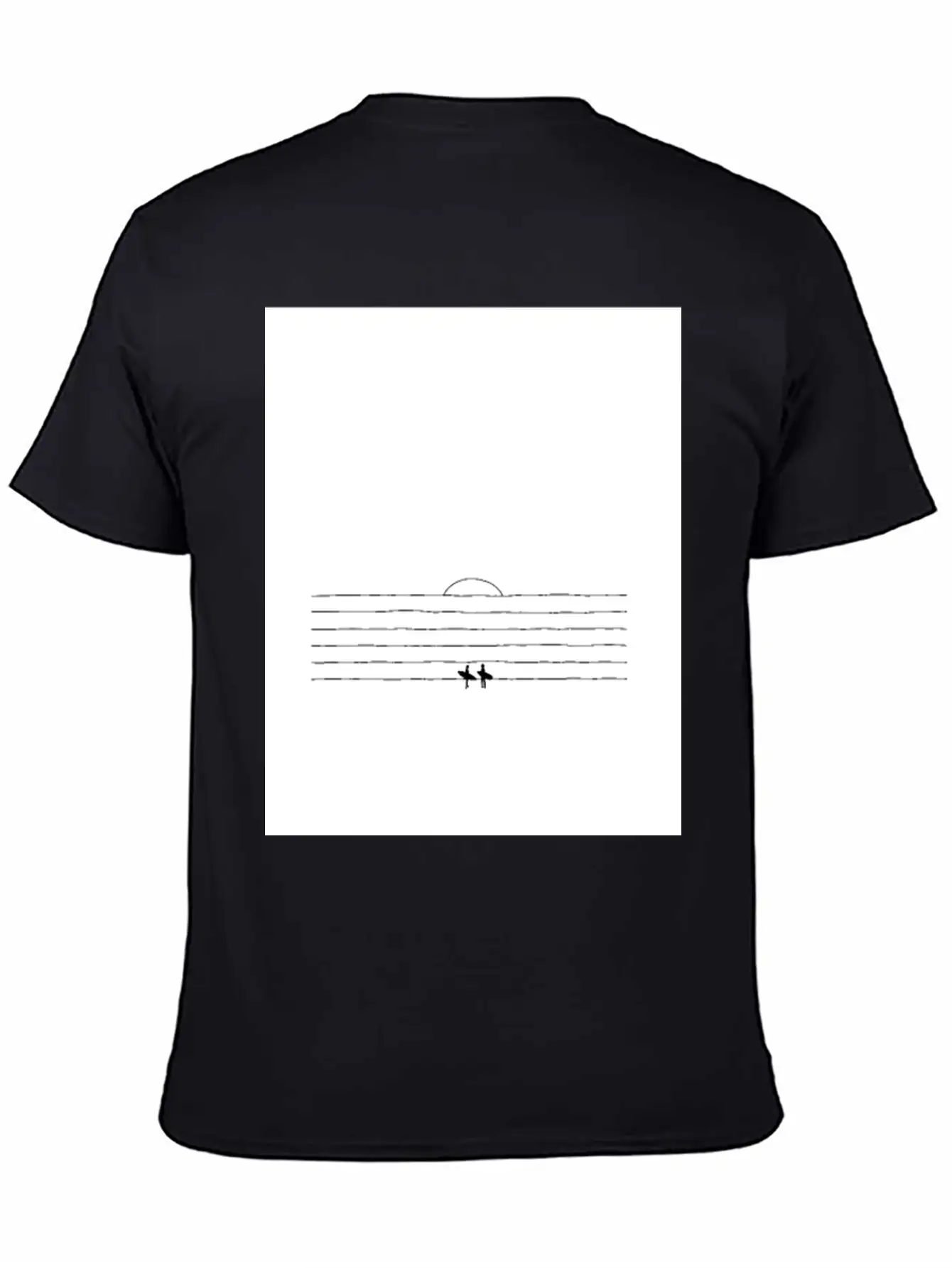 SUNSET SURF | Minimalist Surf Art | Ocean Poster Essential Cotton Tee For Daily Outfits – Unisex Style