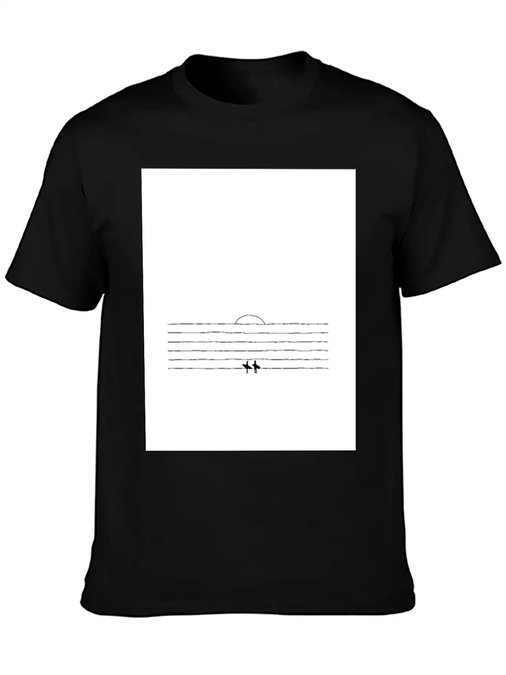 SUNSET SURF | Minimalist Surf Art | Ocean Poster Essential Cotton Tee For Daily Outfits – Unisex Style