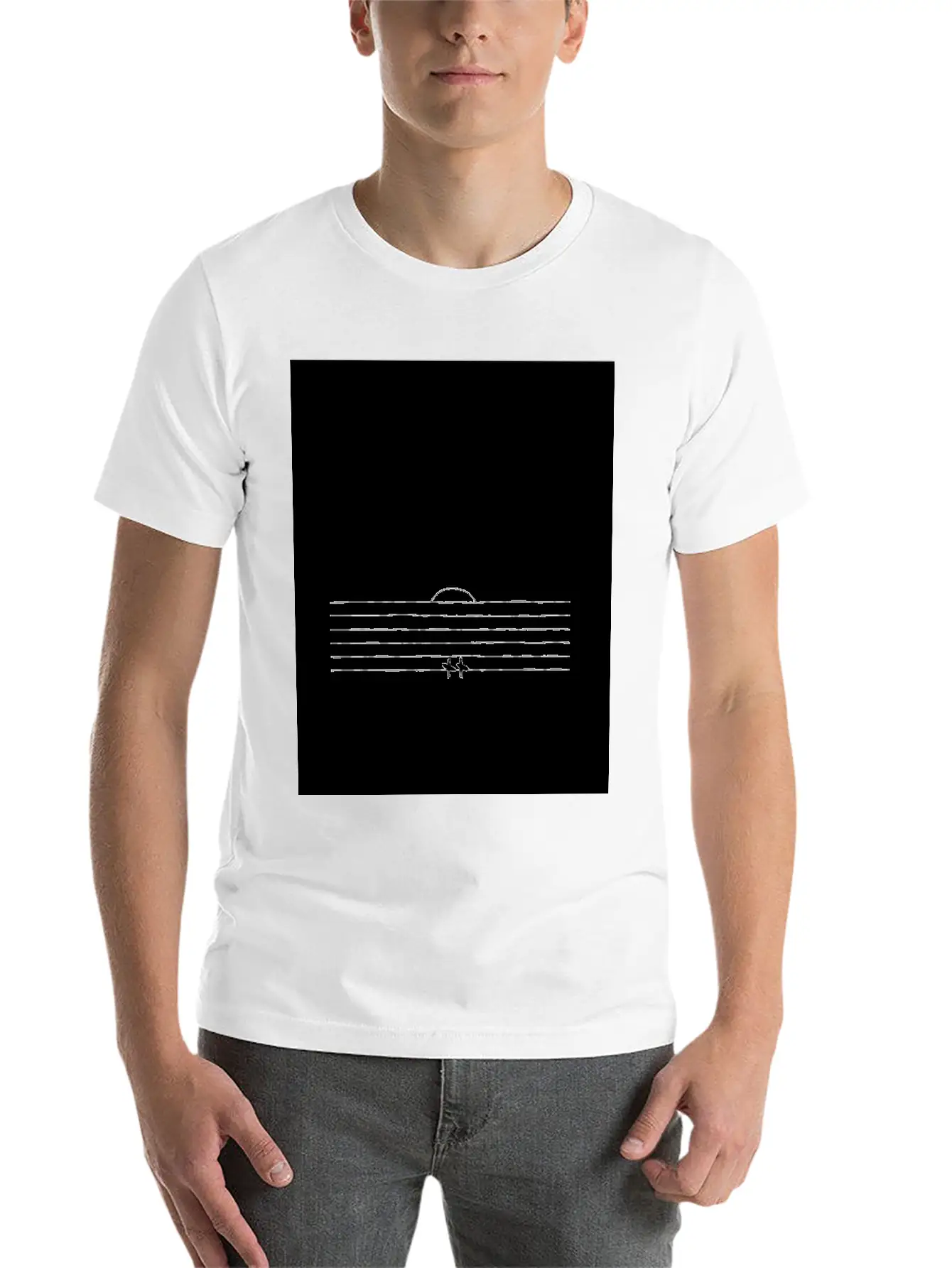 SUNSET SURF | Minimalist Surf Art | Ocean Poster Essential Cotton Tee For Daily Outfits – Unisex Style