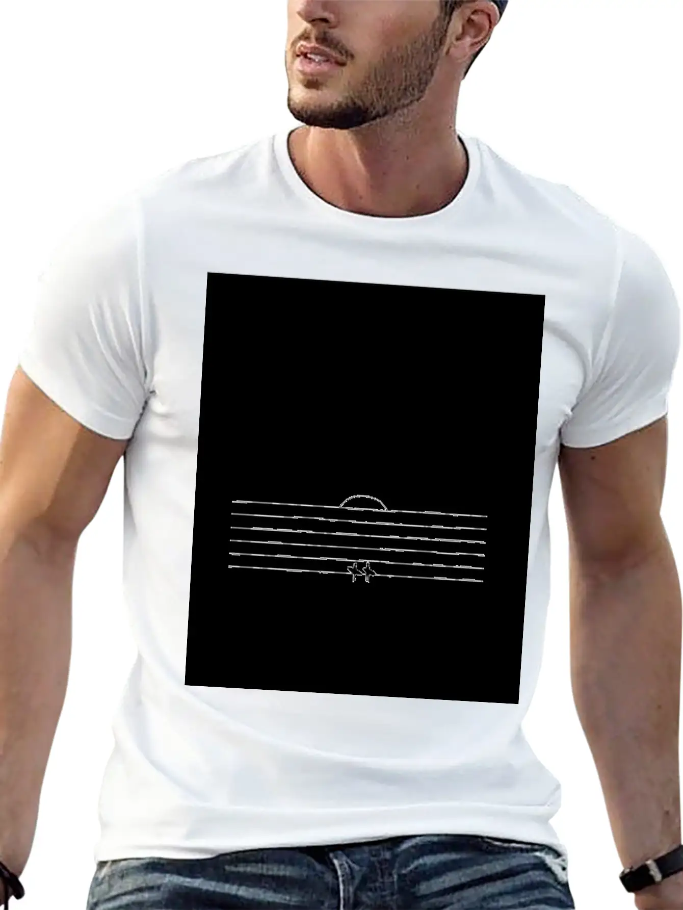 SUNSET SURF | Minimalist Surf Art | Ocean Poster Essential Cotton Tee For Daily Outfits – Unisex Style