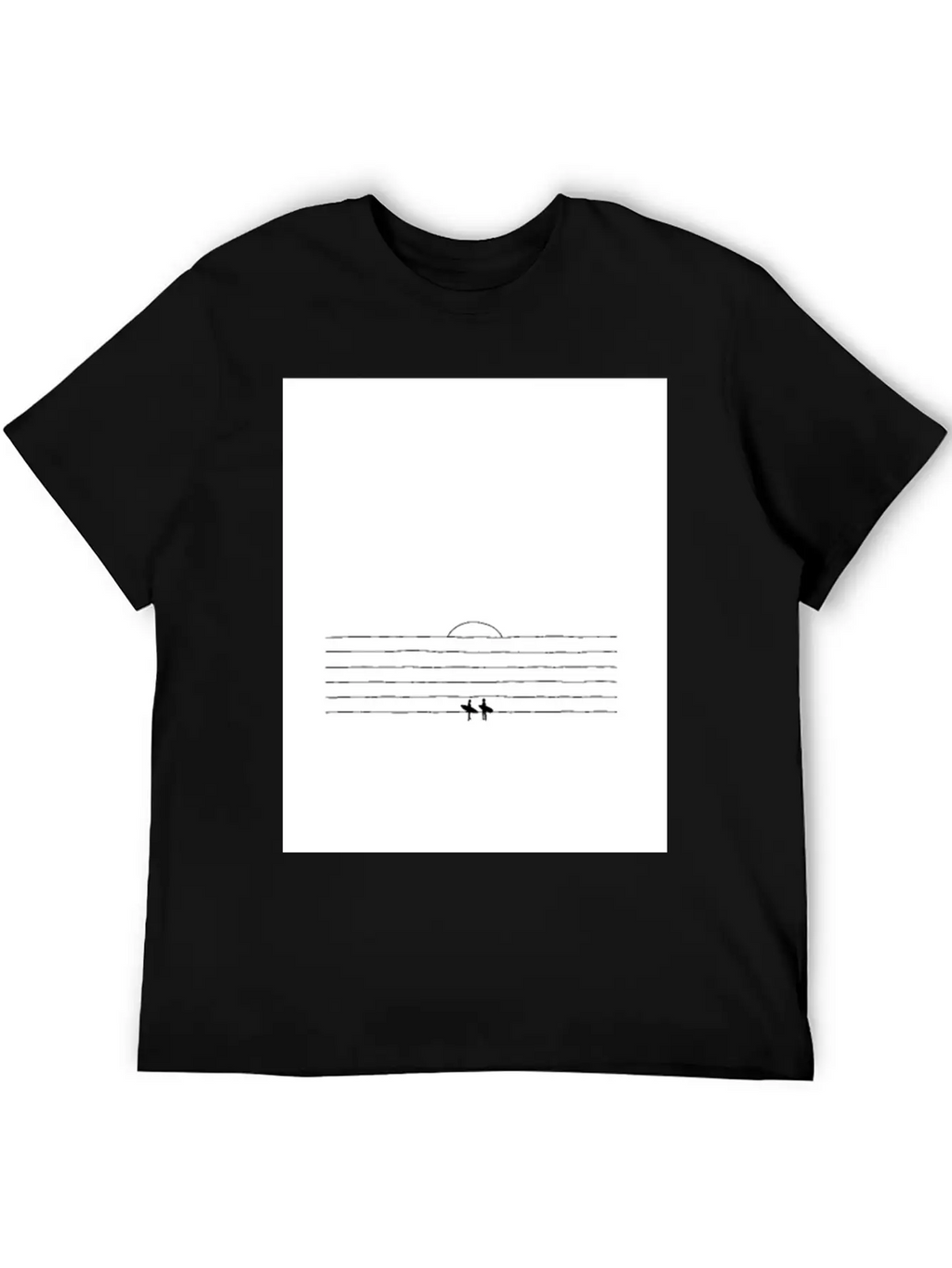 SUNSET SURF | Minimalist Surf Art | Ocean Poster Essential Cotton Tee For Daily Outfits – Unisex Style