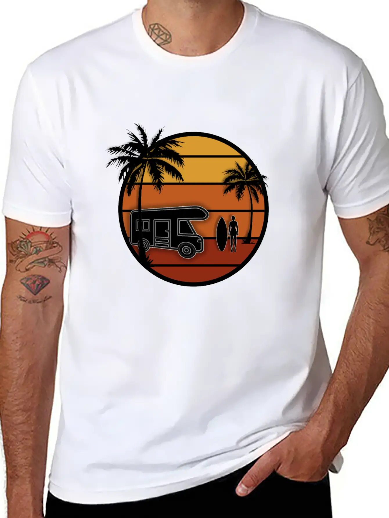 Sunset Surfer Classic Cotton Tee – Unisex Comfort For Any Season