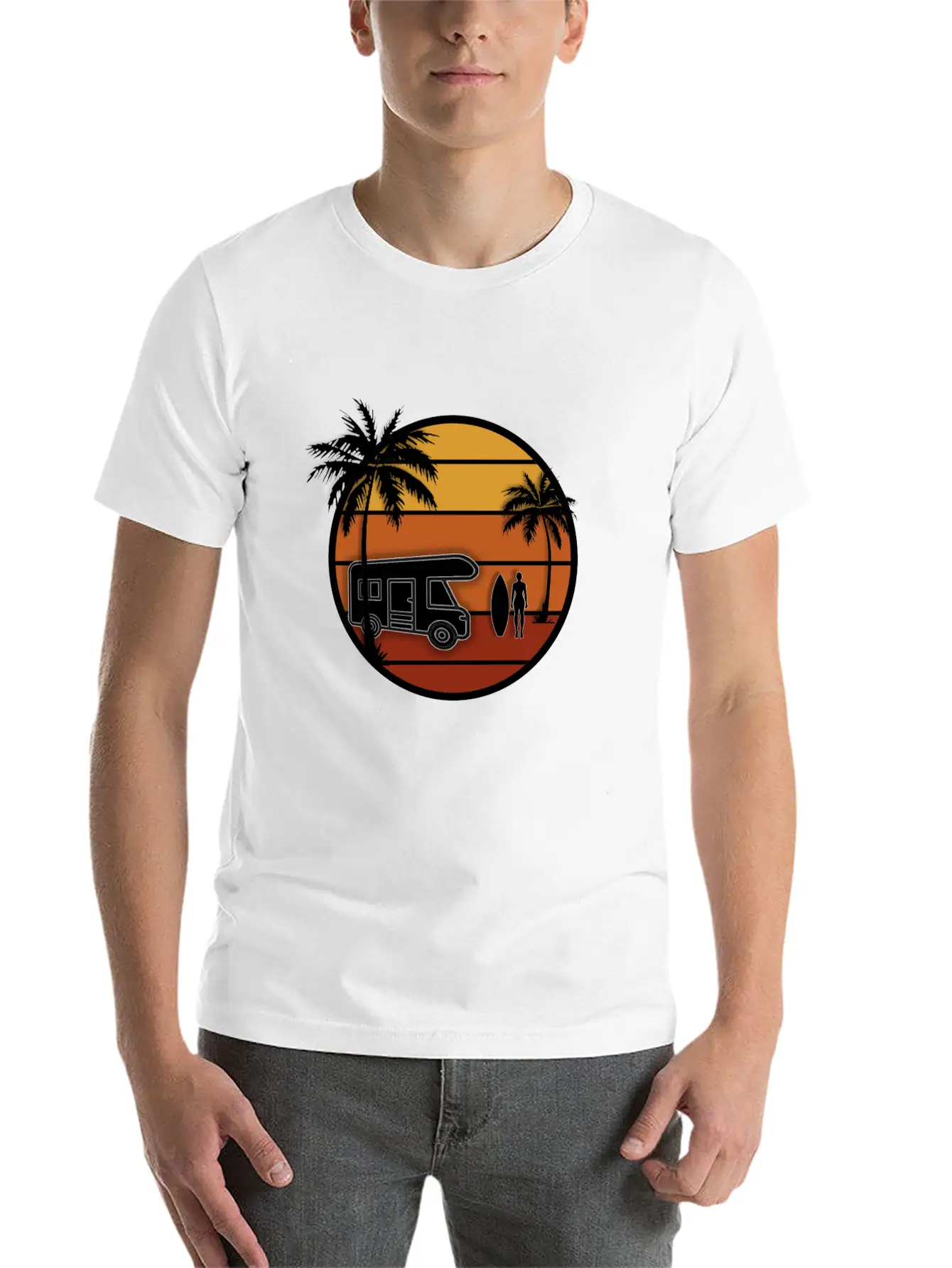 Sunset Surfer Classic Cotton Tee – Unisex Comfort For Any Season