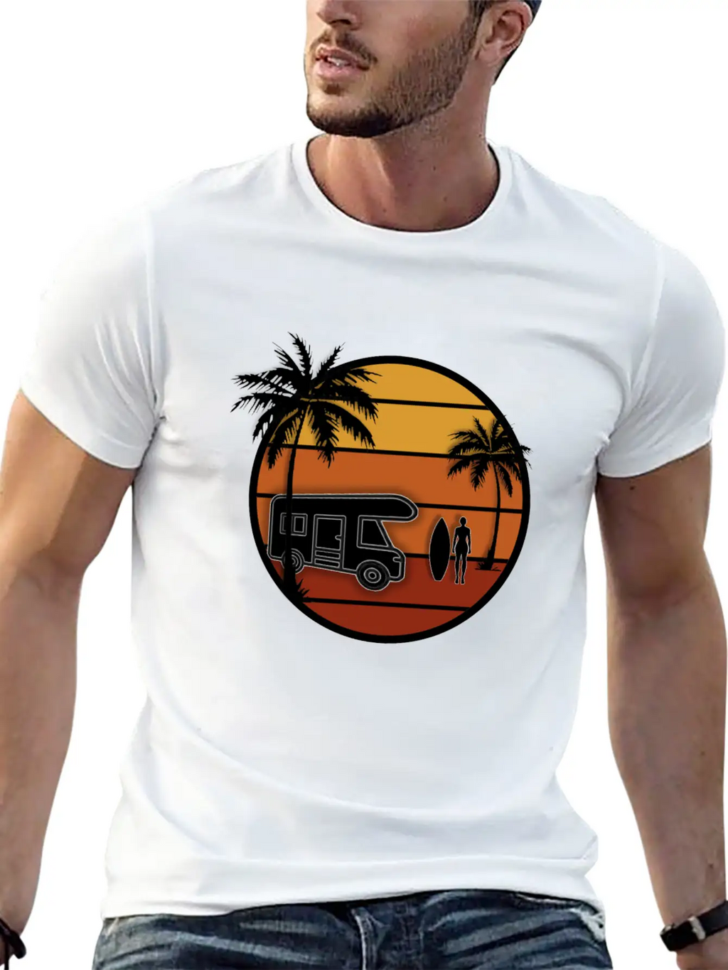 Sunset Surfer Classic Cotton Tee – Unisex Comfort For Any Season
