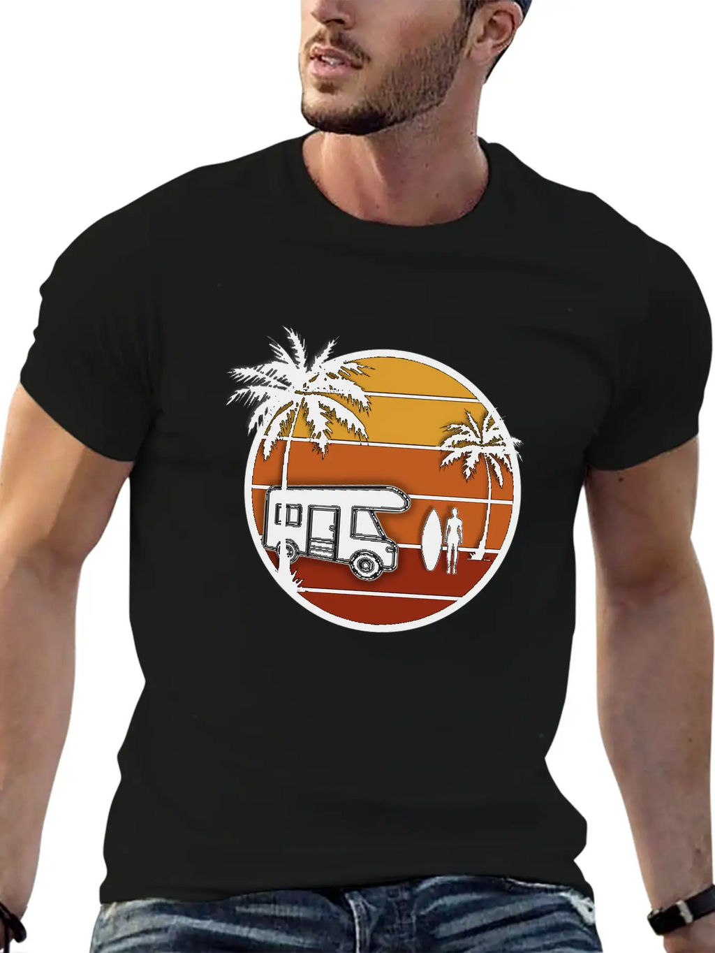 Sunset Surfer Classic Cotton Tee – Unisex Comfort For Any Season
