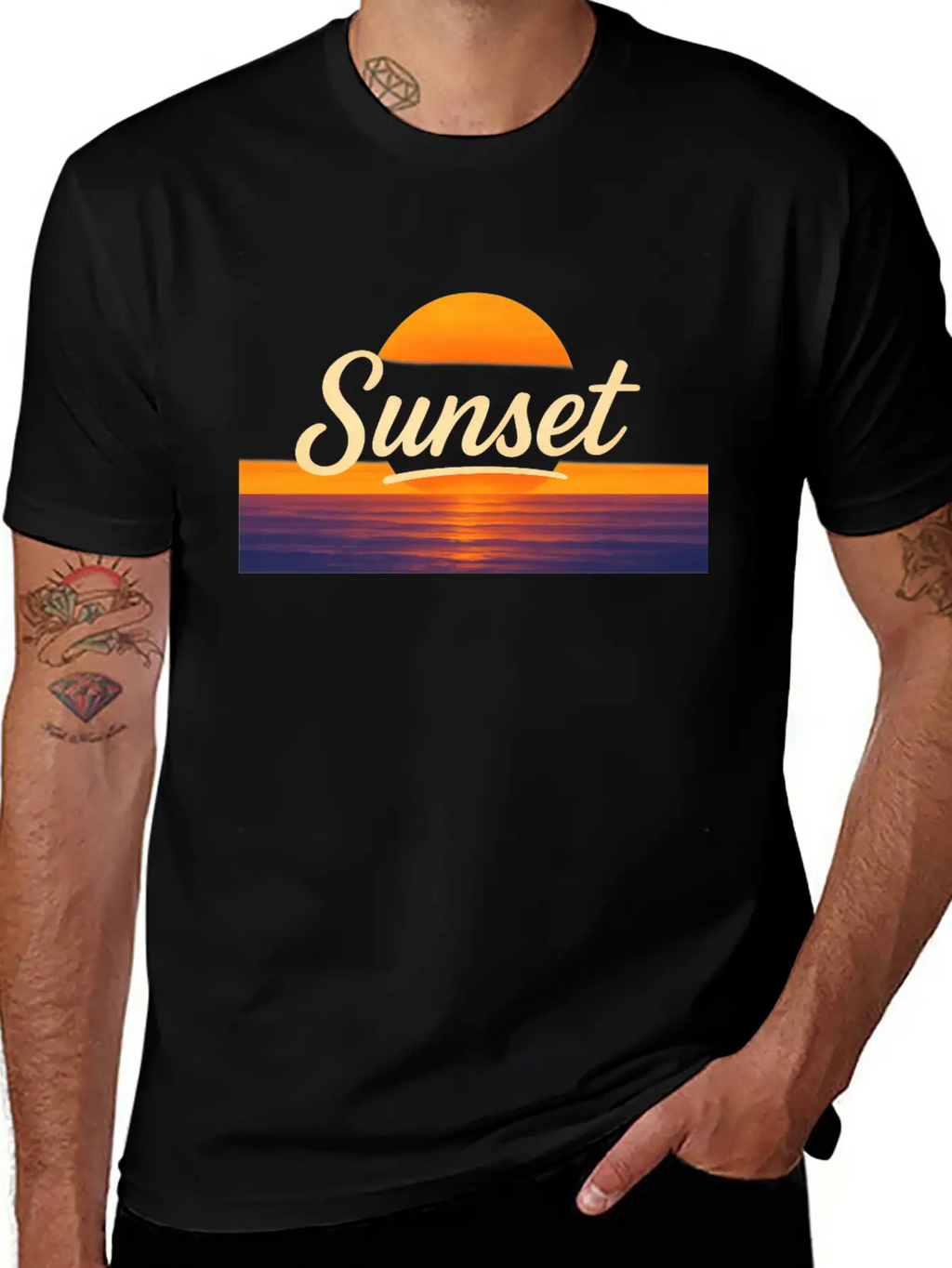 Sunset Vintage Typography – Classic Sunset Design Relaxed Everyday Tee – Lightweight And Durable Cotton