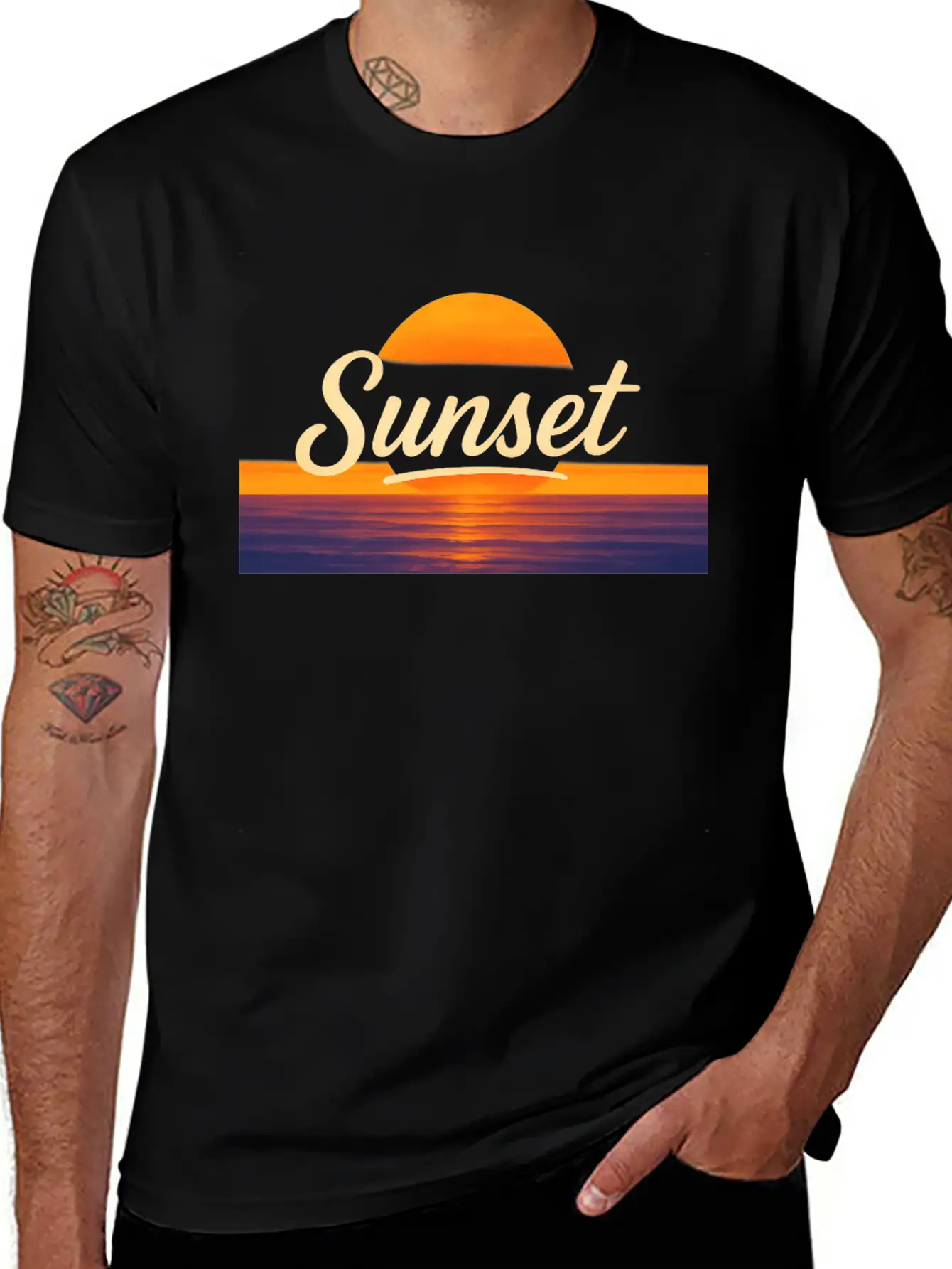 Sunset Vintage Typography – Classic Sunset Design Relaxed Everyday Tee – Lightweight And Durable Cotton