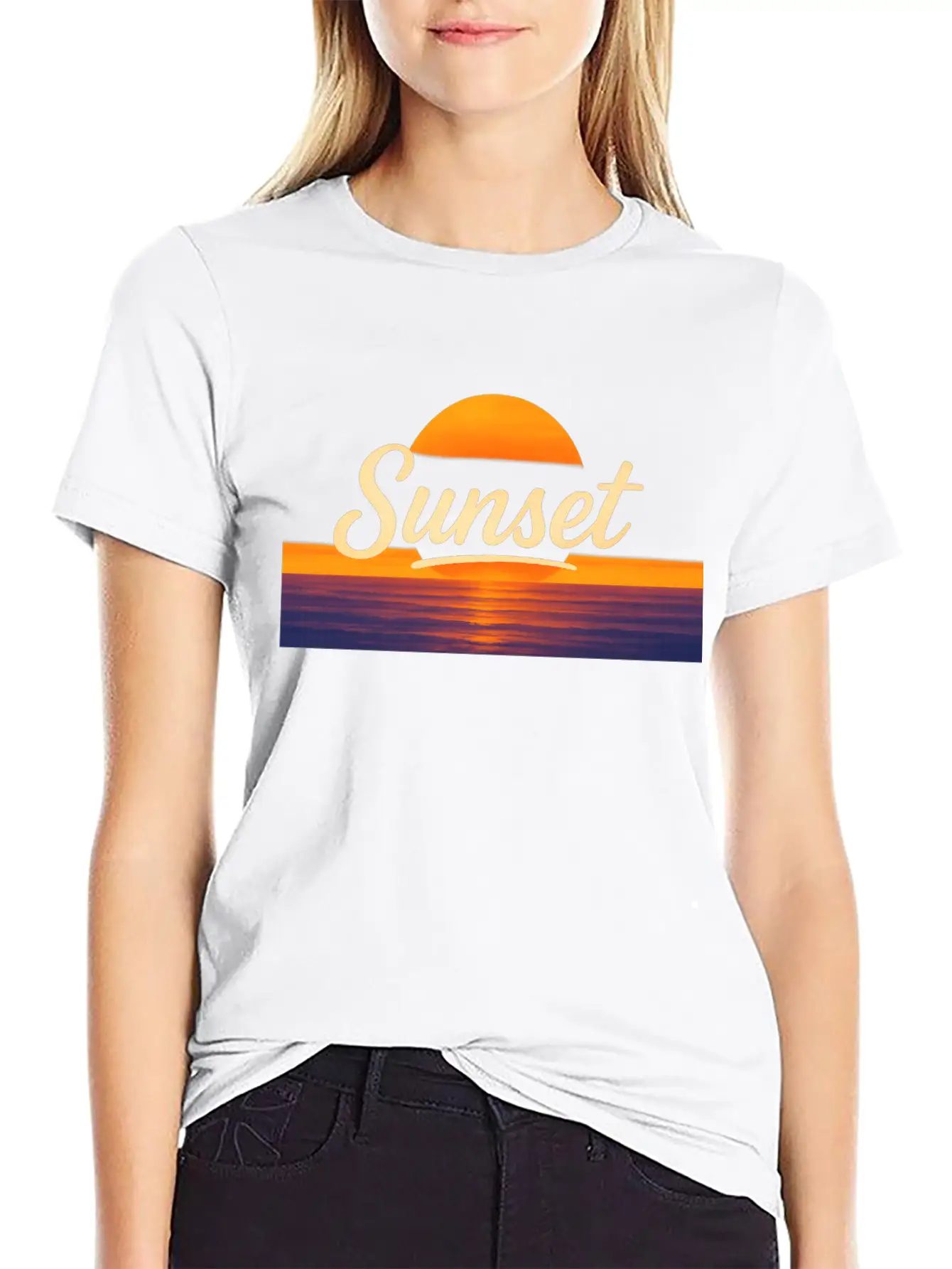 Sunset Vintage Typography – Classic Sunset Design Relaxed Everyday Tee – Lightweight And Durable Cotton