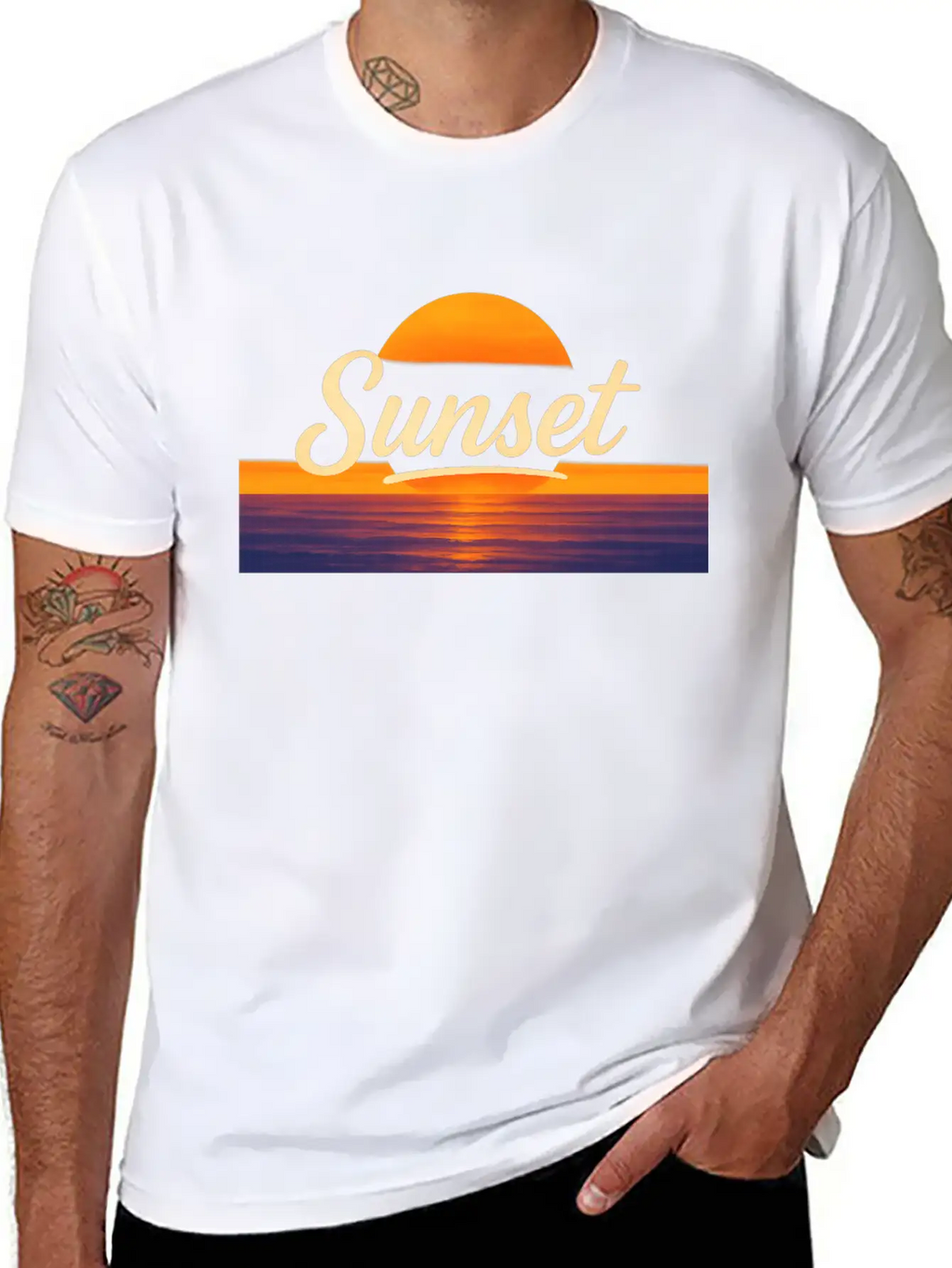 Sunset Vintage Typography – Classic Sunset Design Relaxed Everyday Tee – Lightweight And Durable Cotton