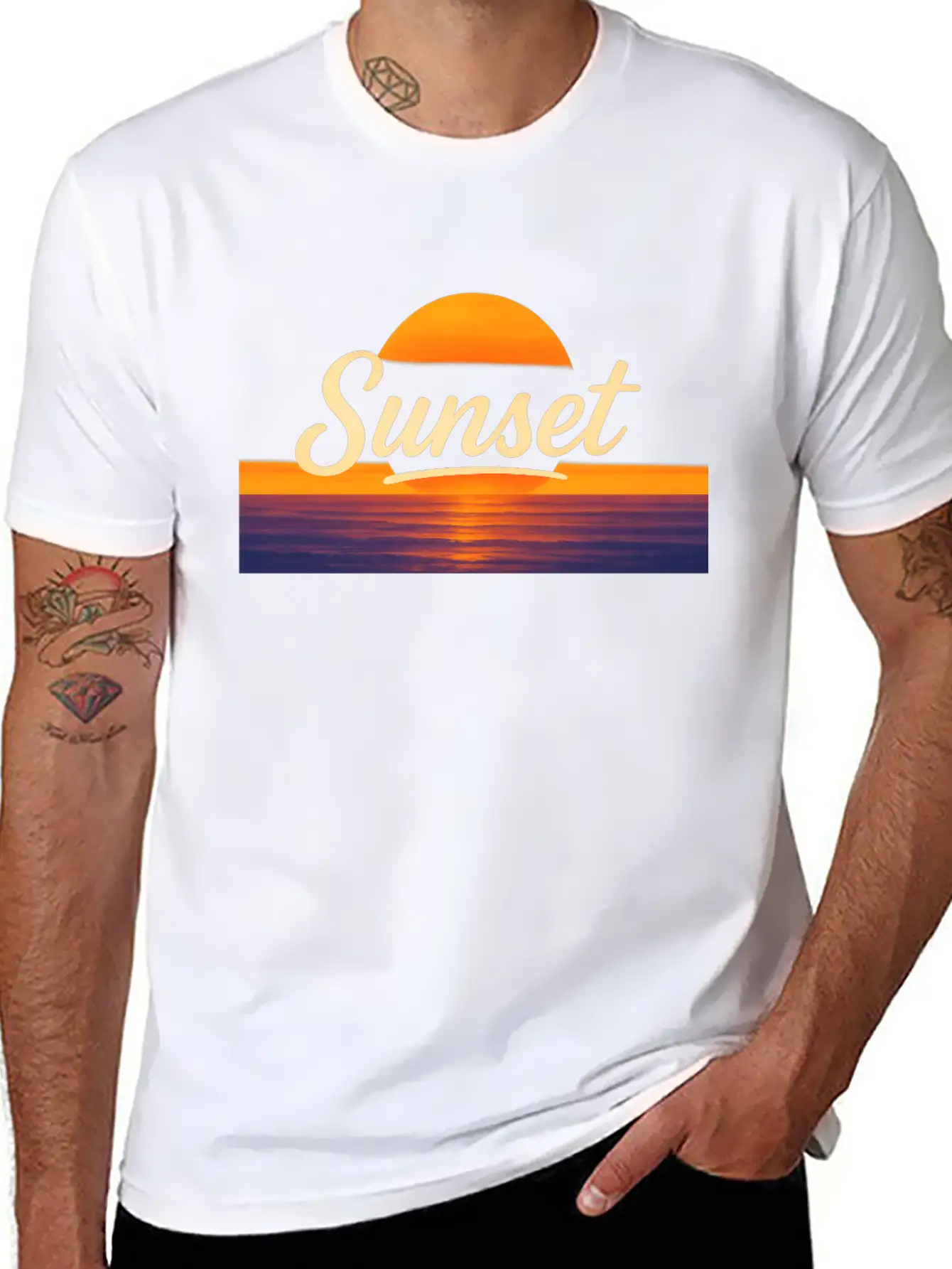 Sunset Vintage Typography – Classic Sunset Design Relaxed Everyday Tee – Lightweight And Durable Cotton