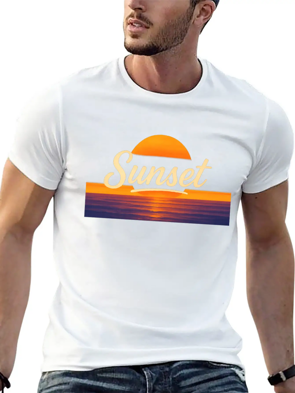 Sunset Vintage Typography – Classic Sunset Design Relaxed Everyday Tee – Lightweight And Durable Cotton