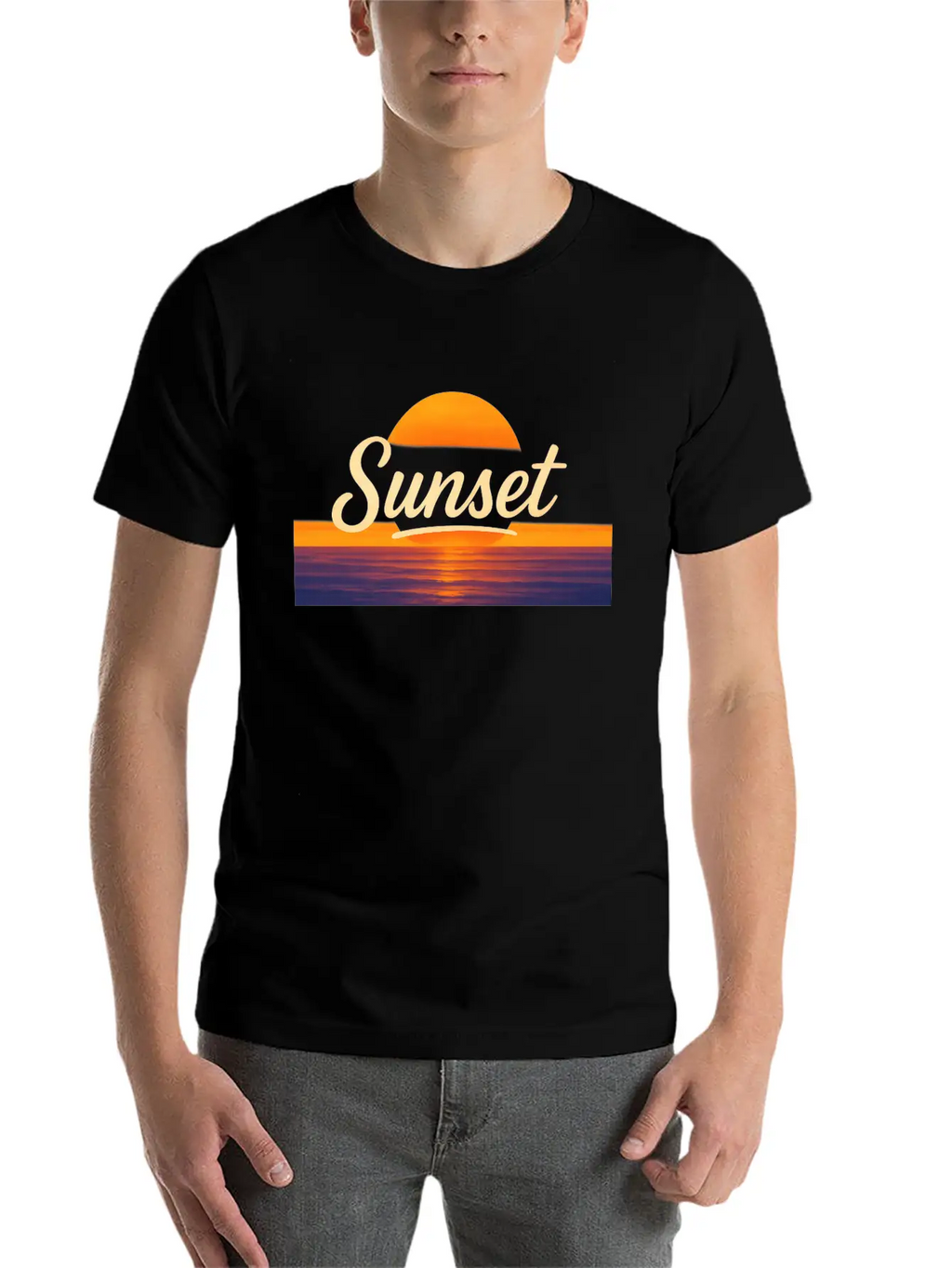 Sunset Vintage Typography – Classic Sunset Design Relaxed Everyday Tee – Lightweight And Durable Cotton