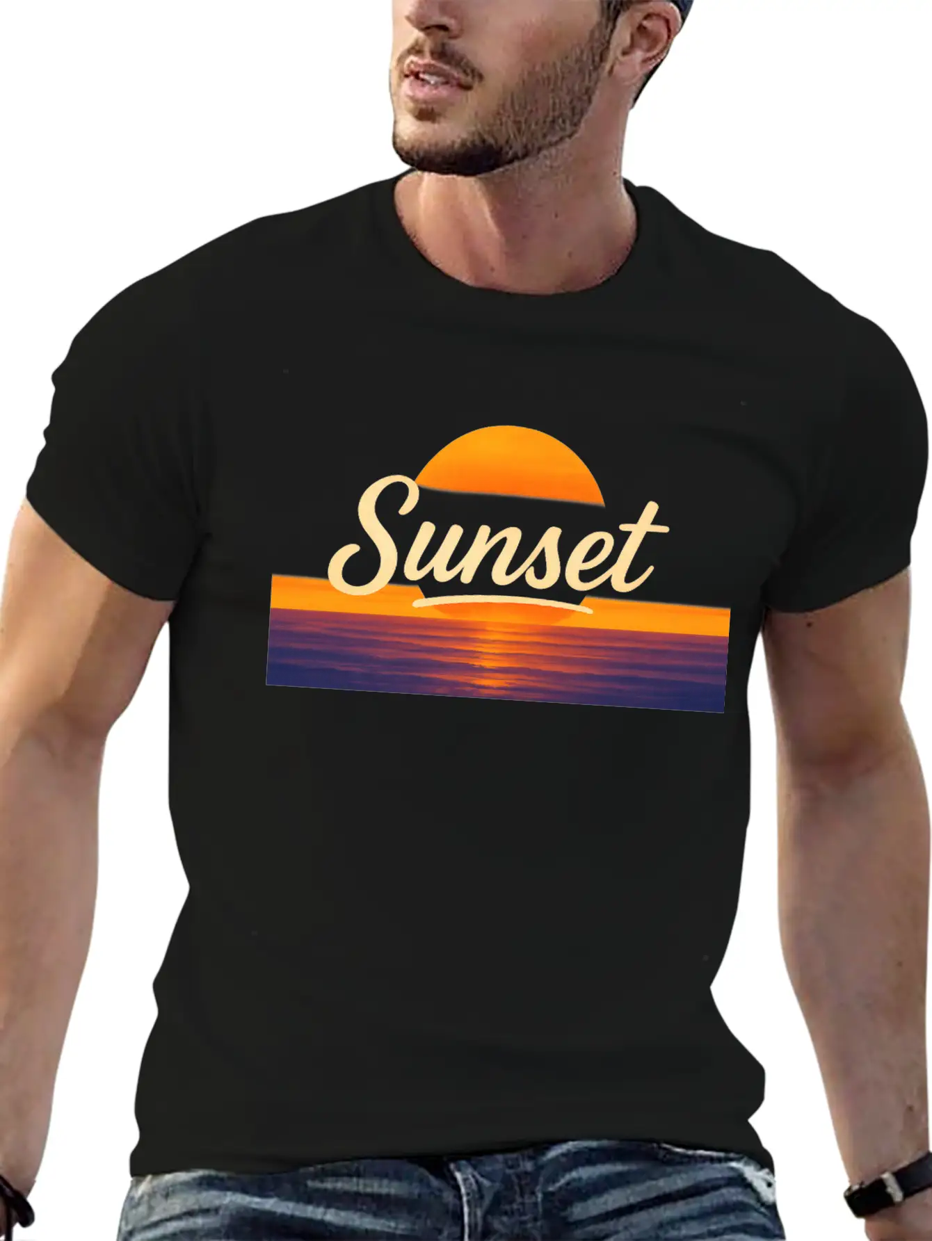 Sunset Vintage Typography – Classic Sunset Design Relaxed Everyday Tee – Lightweight And Durable Cotton