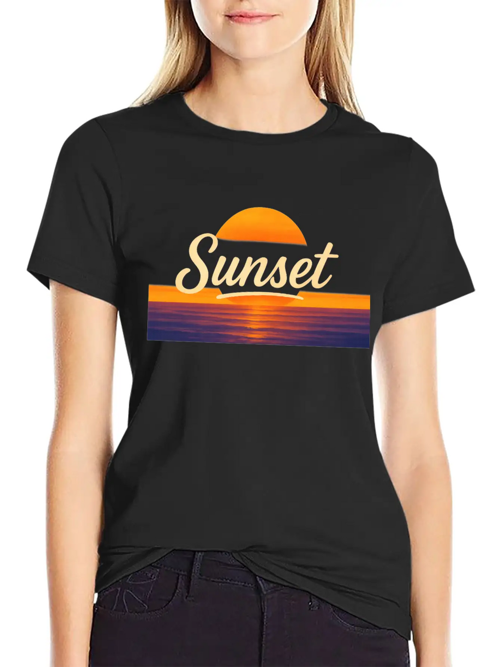 Sunset Vintage Typography – Classic Sunset Design Relaxed Everyday Tee – Lightweight And Durable Cotton