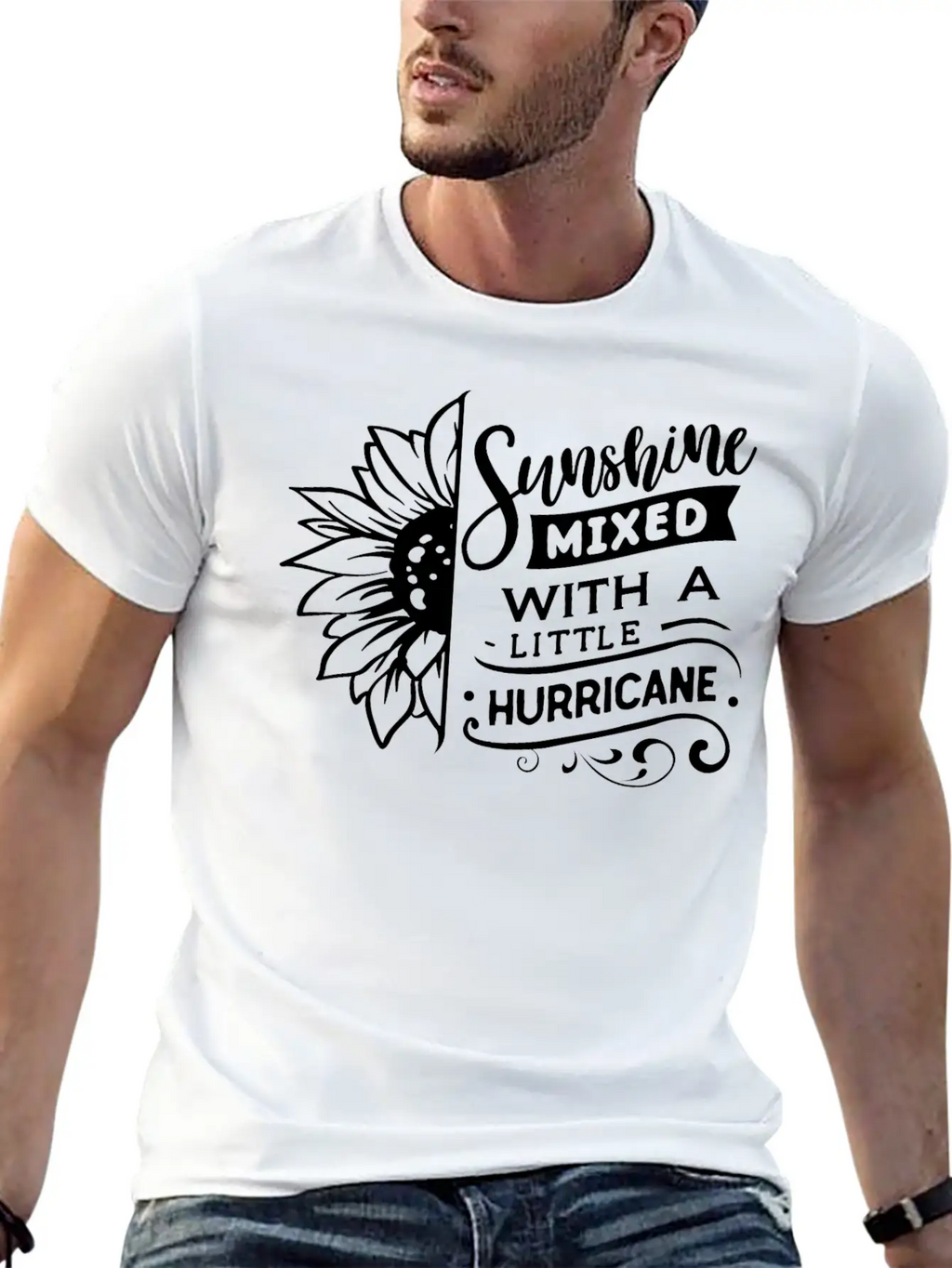 Sunshine Mixed With A Little Hurricane Breathable Soft Cotton T-Shirt – Timeless Casual Look