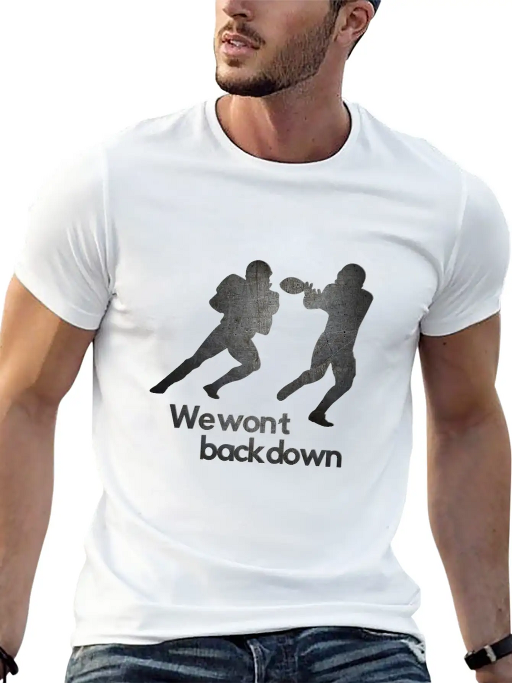 Super Bowl We Wont Back Down Running Back Goal Stylish Everyday T-Shirt – Unisex Basic Cotton Tee