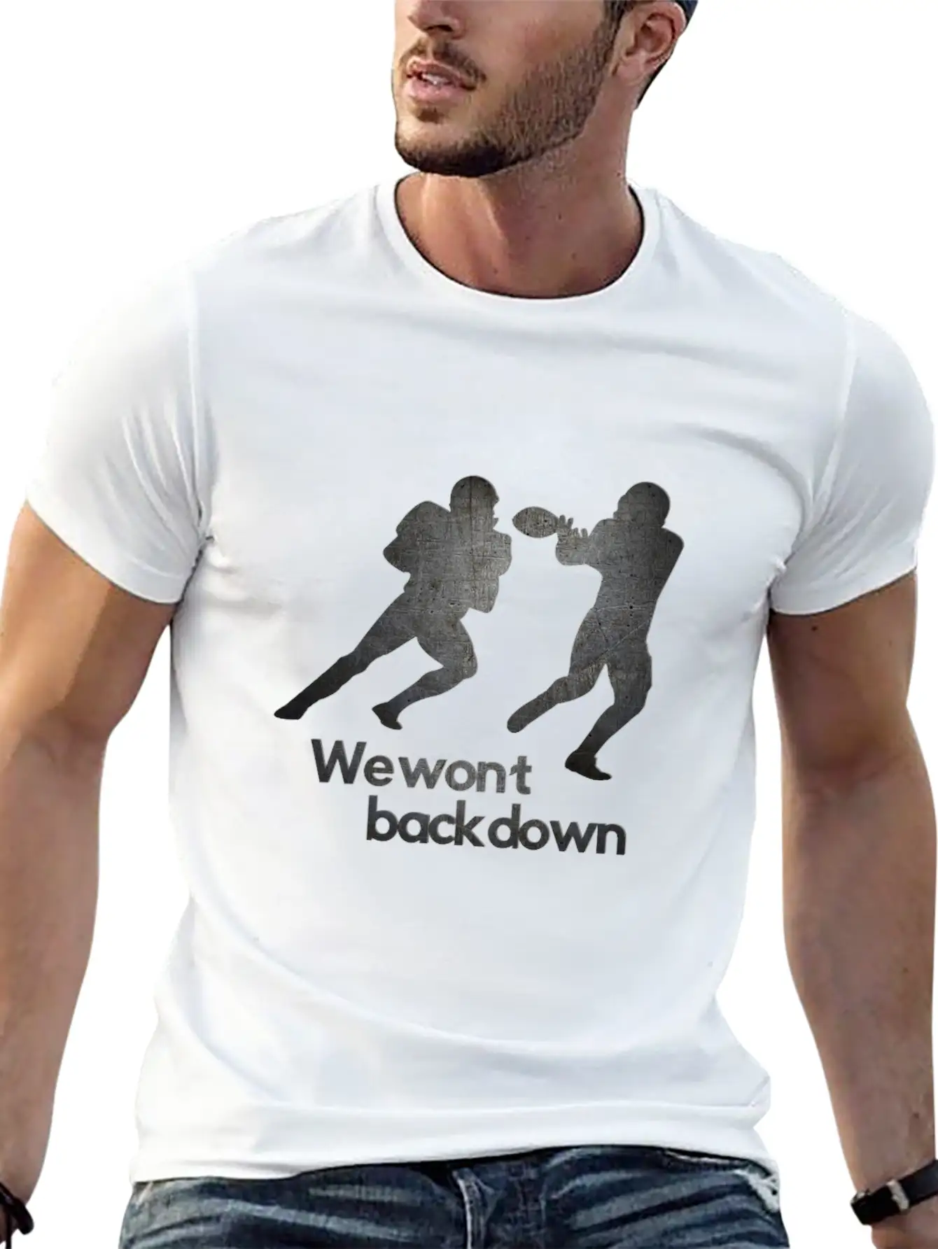 Super Bowl We Wont Back Down Running Back Goal Stylish Everyday T-Shirt – Unisex Basic Cotton Tee