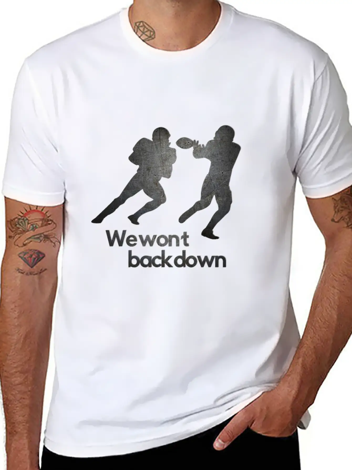 Super Bowl We Wont Back Down Running Back Goal Stylish Everyday T-Shirt – Unisex Basic Cotton Tee