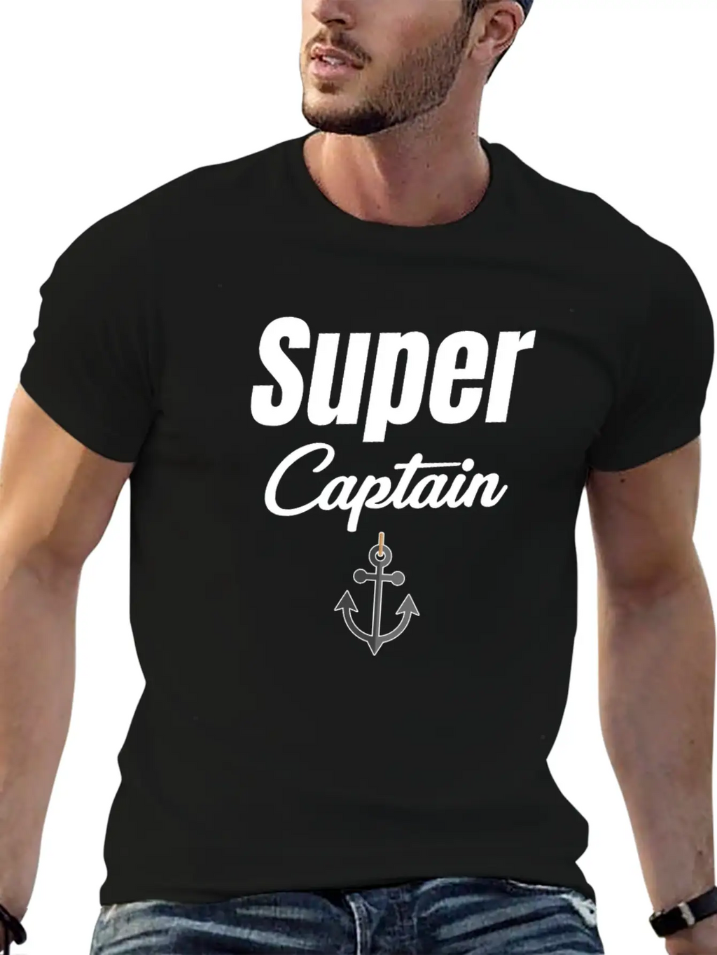 Super Captain Funny Ship Captain Cruise Sailing Basic Graphic T-Shirt – Daily Comfort In Soft Cotton