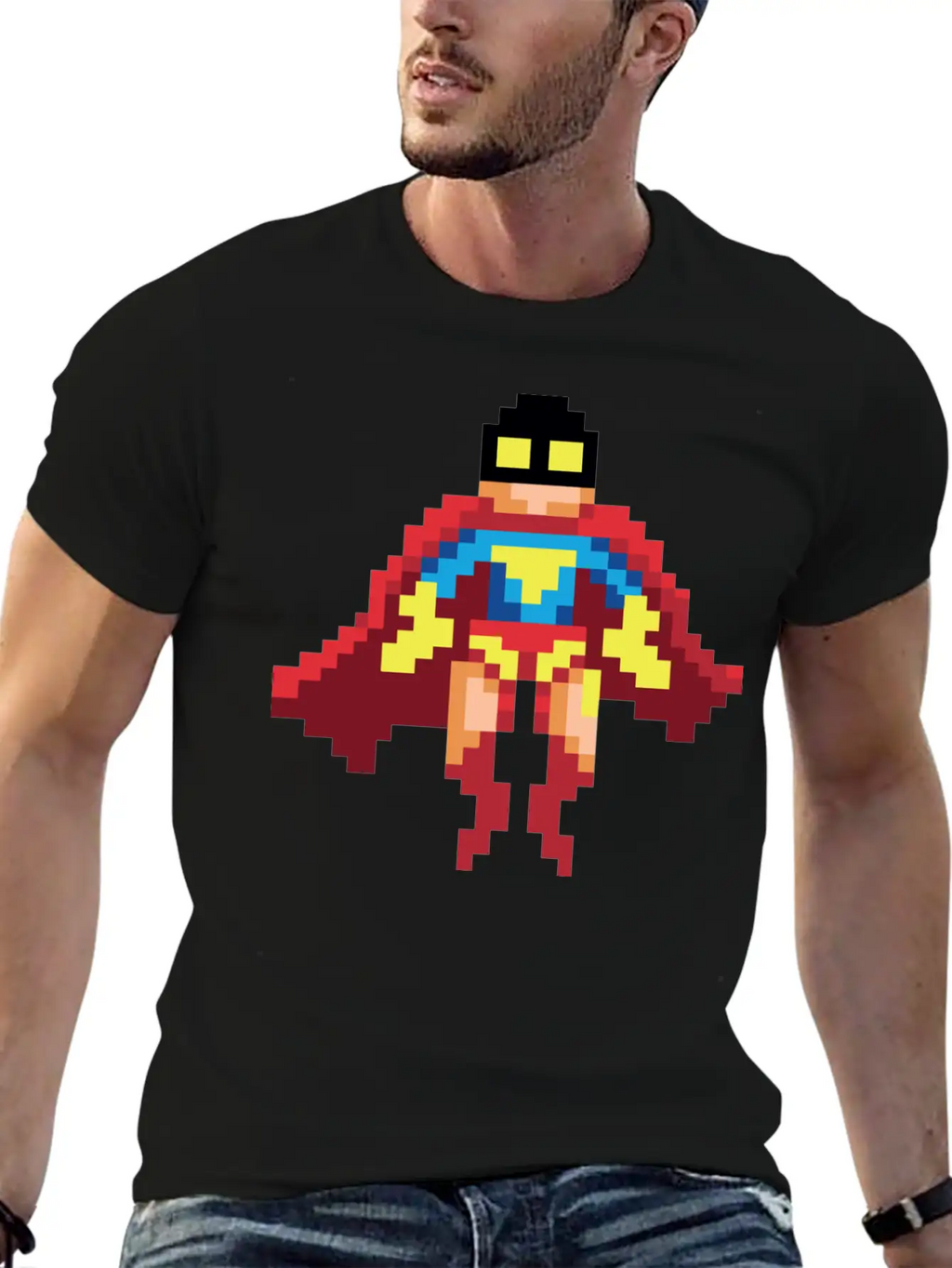 Super Hero Pixel Art - Vince Essential Cotton Tee For Daily Outfits – Unisex Style