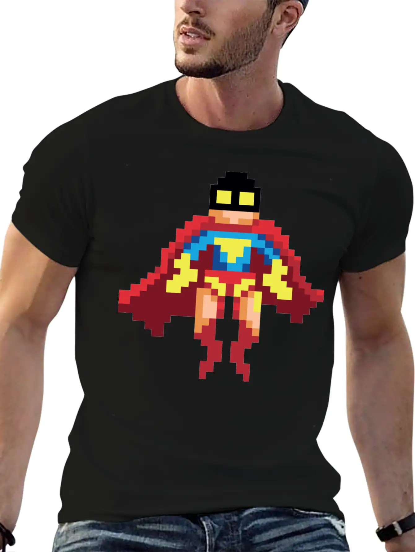 Super Hero Pixel Art - Vince Essential Cotton Tee For Daily Outfits – Unisex Style