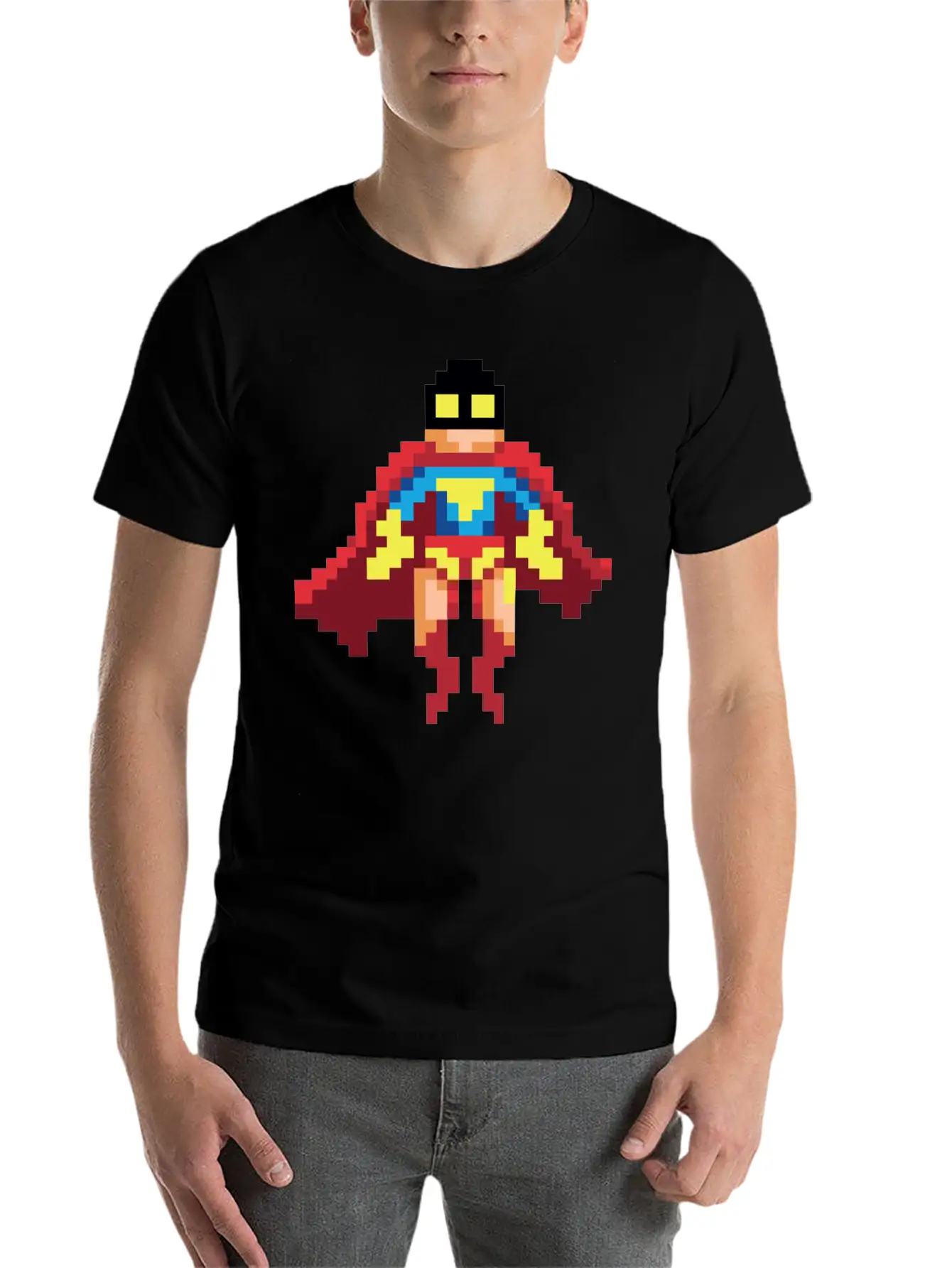 Super Hero Pixel Art - Vince Essential Cotton Tee For Daily Outfits – Unisex Style
