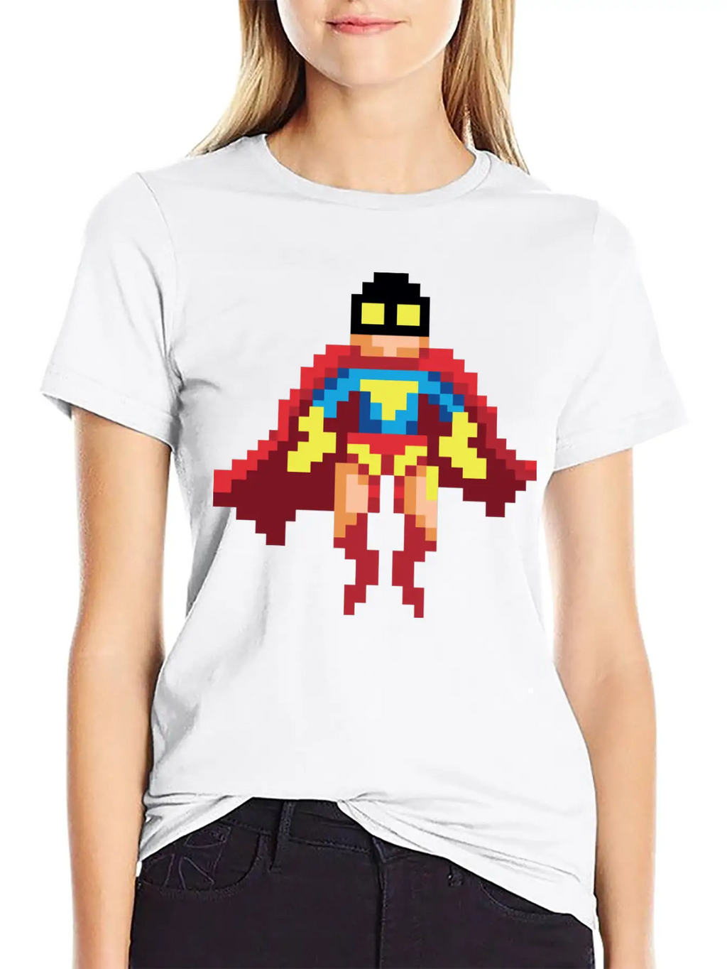 Super Hero Pixel Art - Vince Essential Cotton Tee For Daily Outfits – Unisex Style