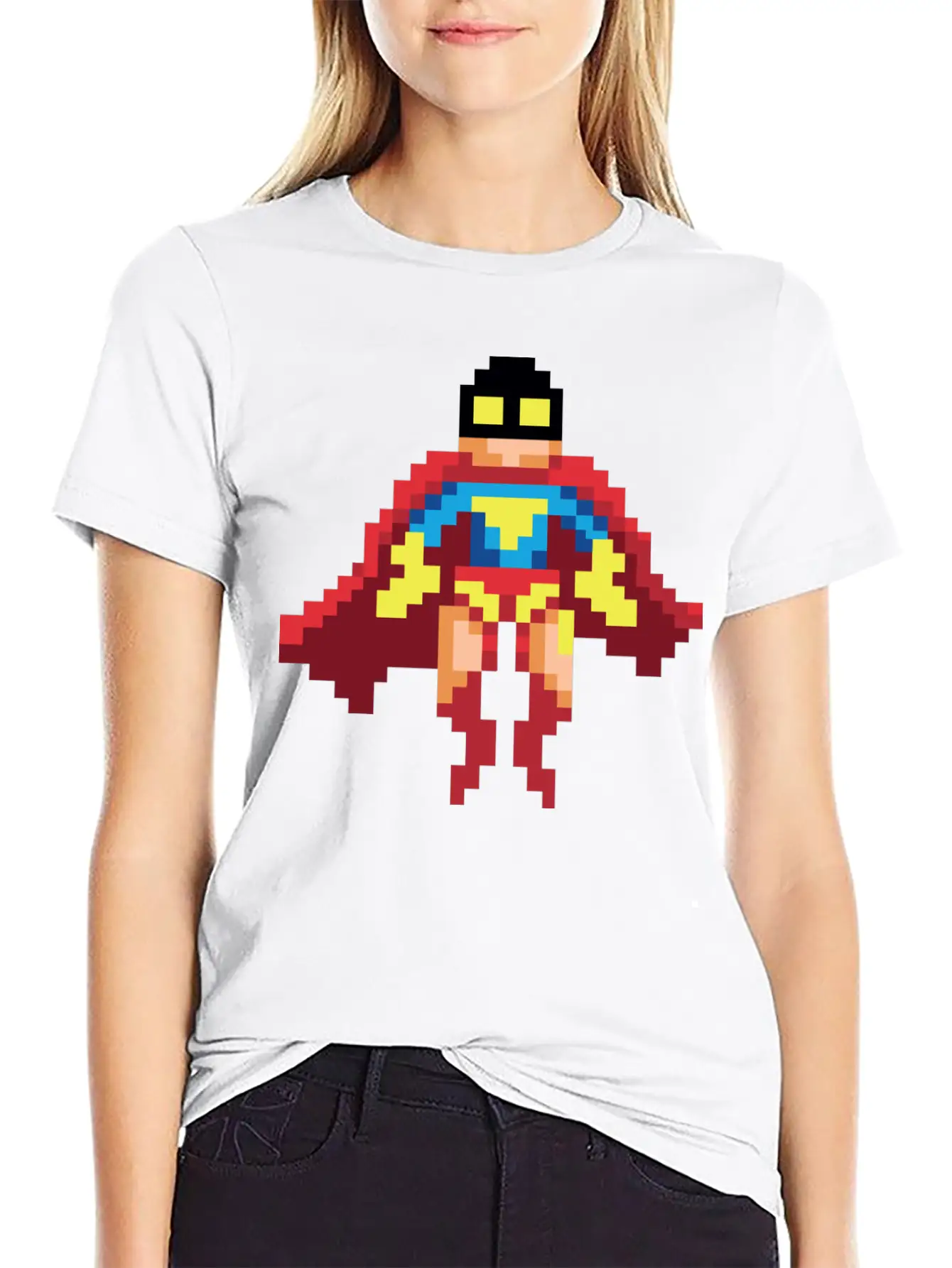 Super Hero Pixel Art - Vince Essential Cotton Tee For Daily Outfits – Unisex Style