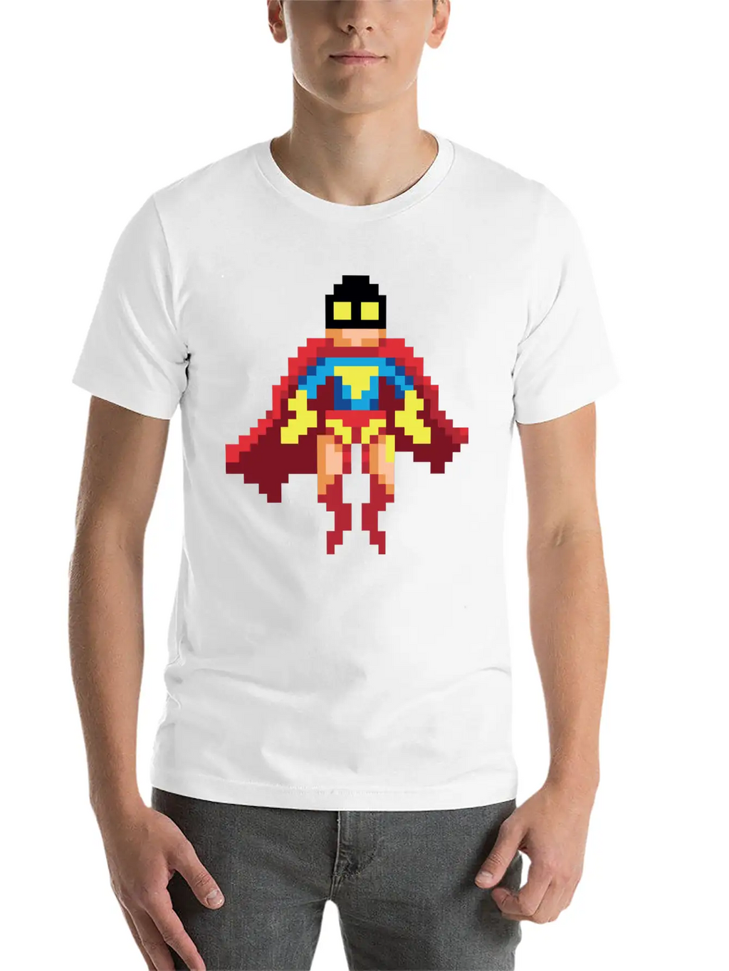 Super Hero Pixel Art - Vince Essential Cotton Tee For Daily Outfits – Unisex Style
