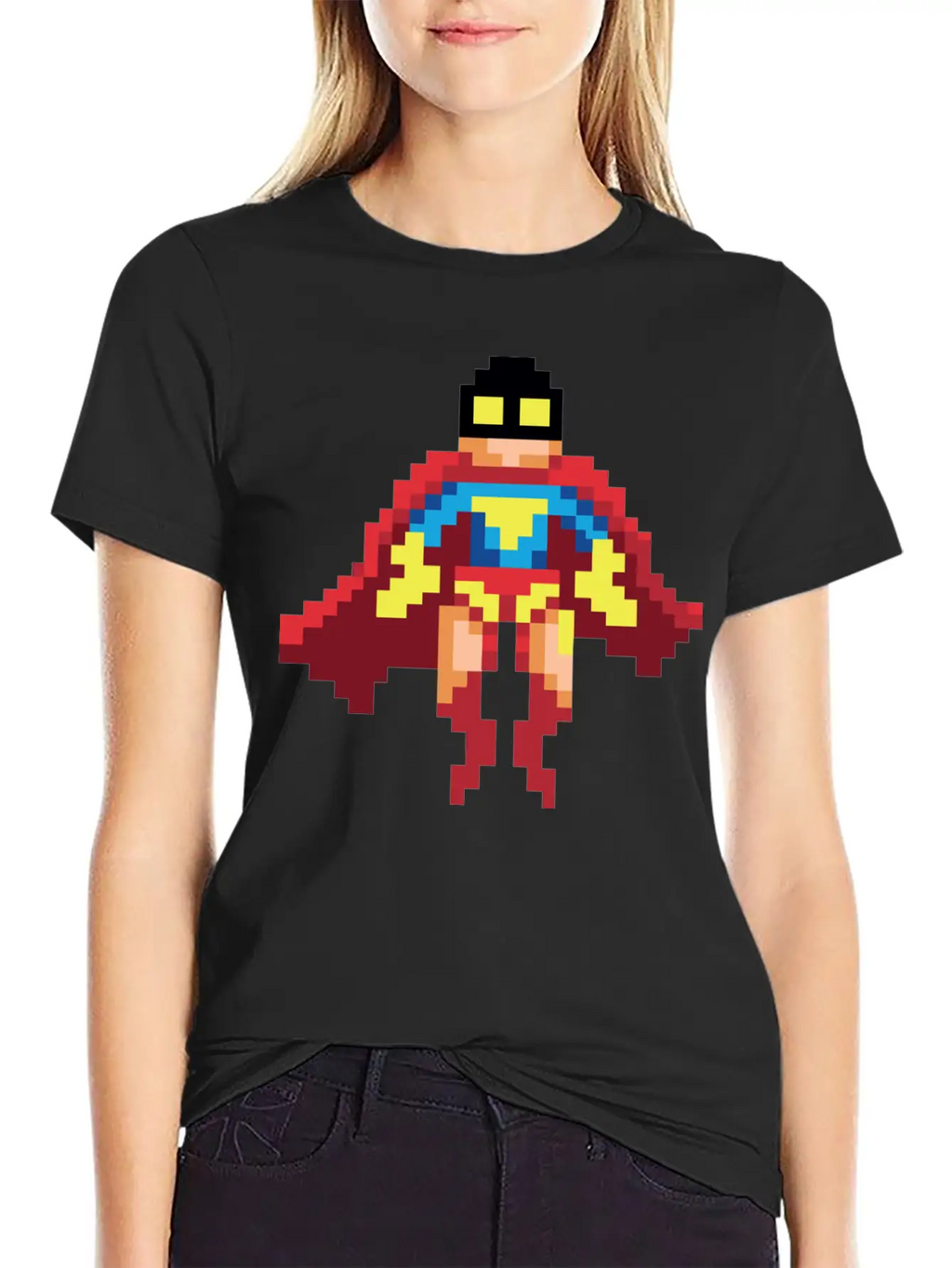 Super Hero Pixel Art - Vince Essential Cotton Tee For Daily Outfits – Unisex Style