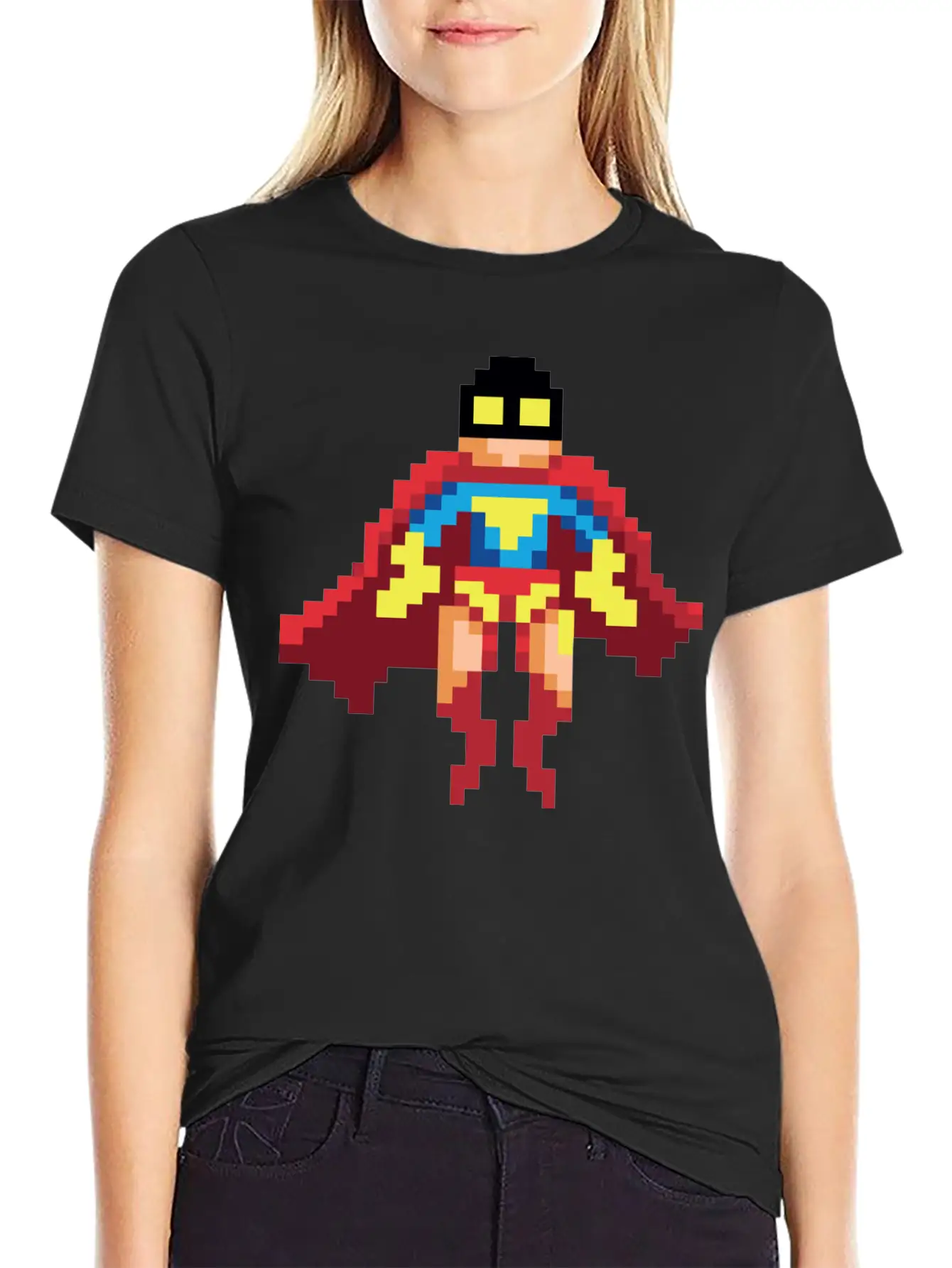 Super Hero Pixel Art - Vince Essential Cotton Tee For Daily Outfits – Unisex Style