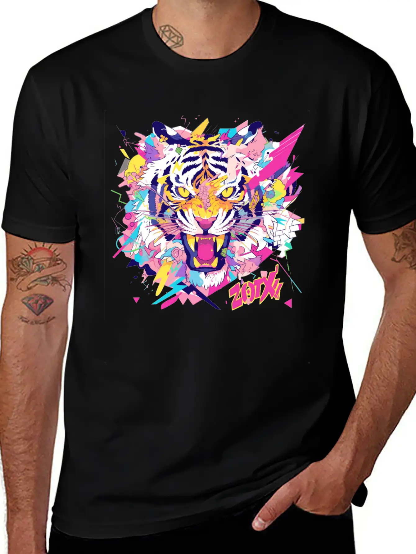 Super Turbo Killer Pop Art Tiger Relaxed Everyday Tee – Lightweight And Durable Cotton